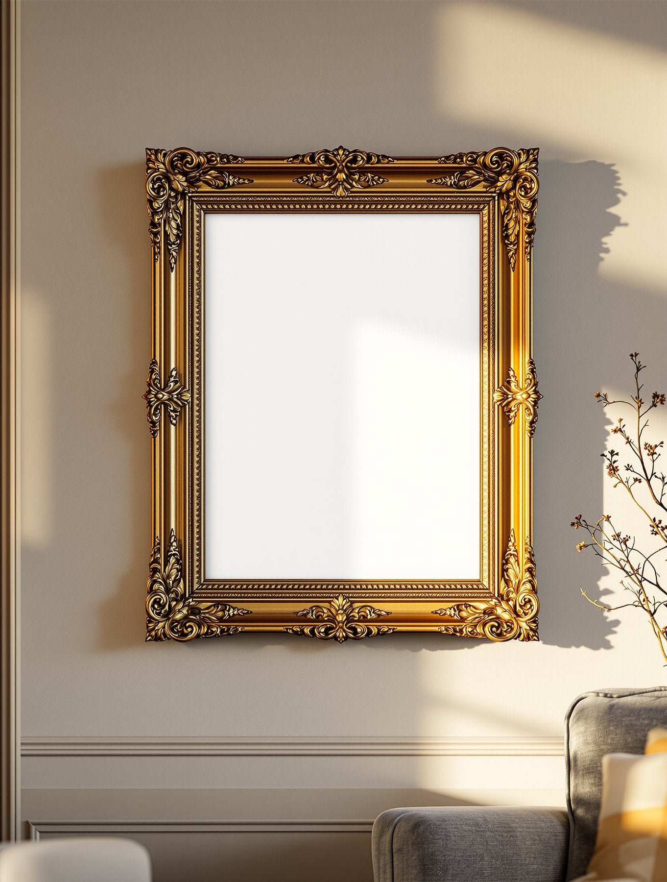 Antique Frame Mockup, Blank Template #002 | bulkmockup Frame Template | Instant Download JPG | Commercial Use | MockupBulk