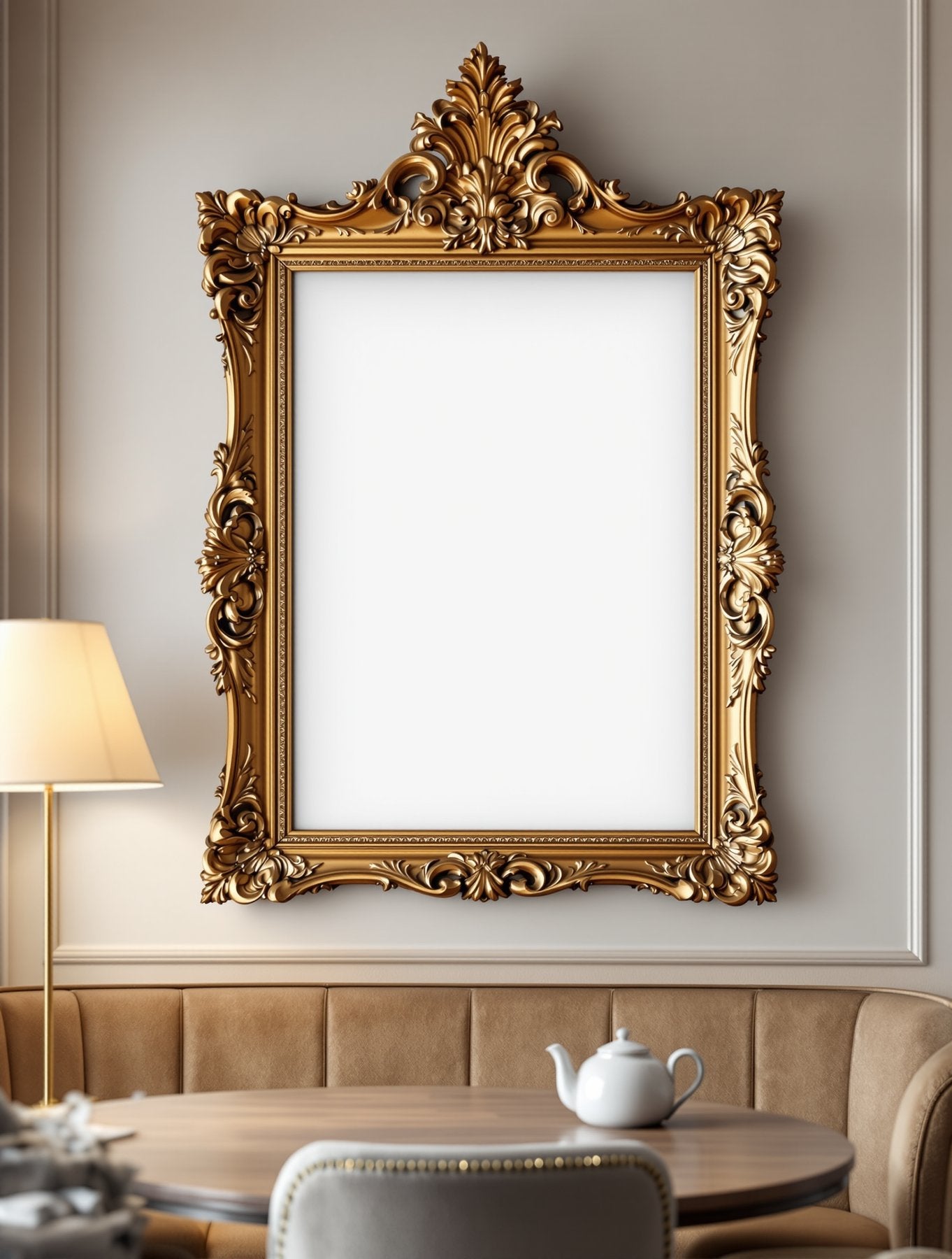 Antique Frame Mockup — Blank Template #004 — High-Resolution JPG | bulkmockup Template | For Etsy POD Print Sellers | MockupBulk