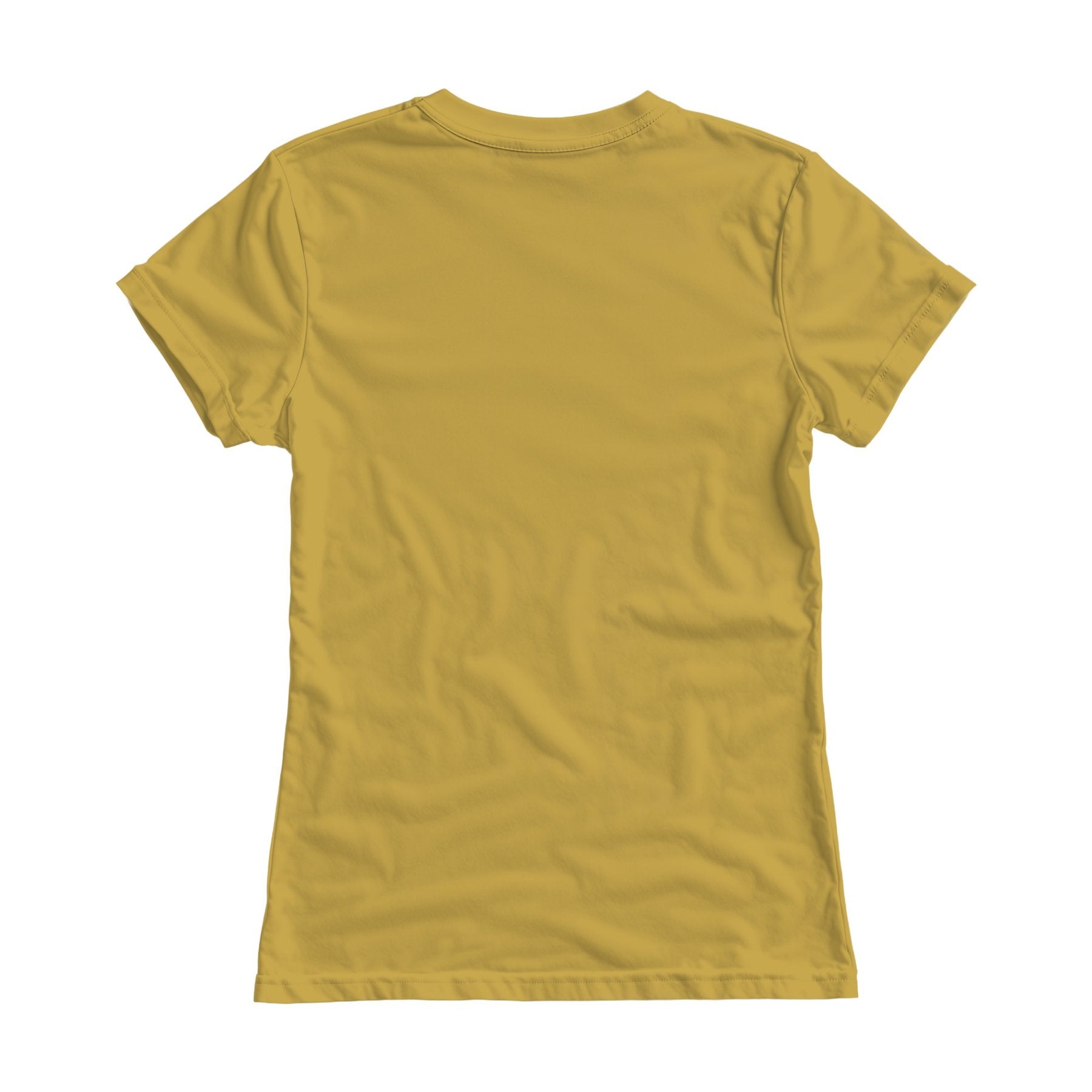 Antique Gold Regular Fit Back View Womens T-Shirt Mockup | High-Res Mockup Template | JPG Digital Download | Commercial Licence | MockupBulk