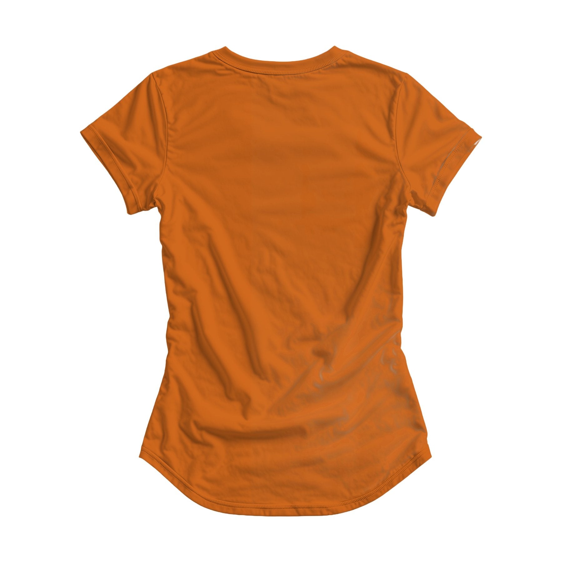 Antique Orange Curve Fit Back View Womens T-Shirt Mockup | Print on Demand Mockup | High-Res JPG Download | Commercial Use Included | MockupBulk