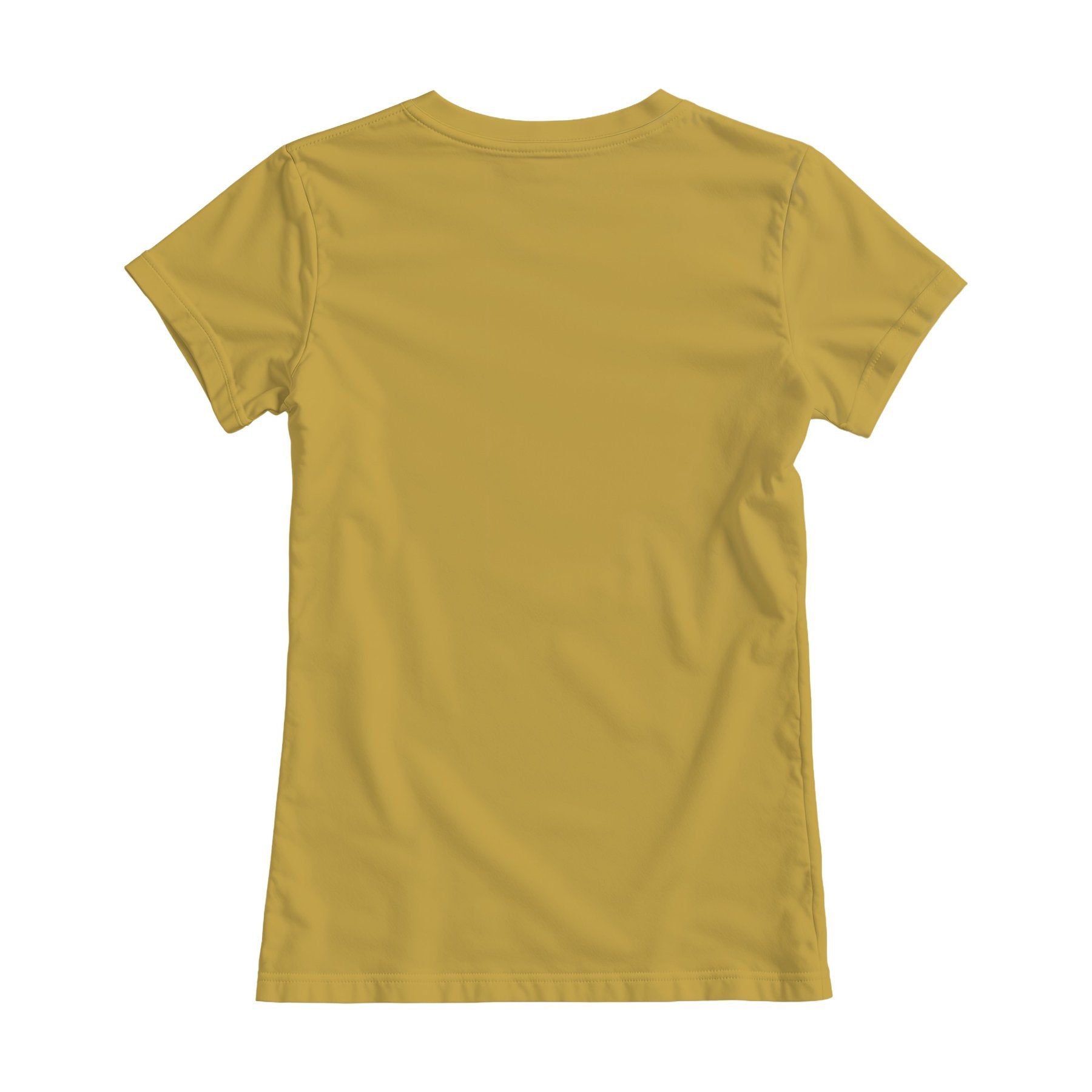Antique Gold Regular Fit Back View Womens T-Shirt Mockup | POD Print Mockup | Instant JPG Download | Commercial Licence Included | MockupBulk