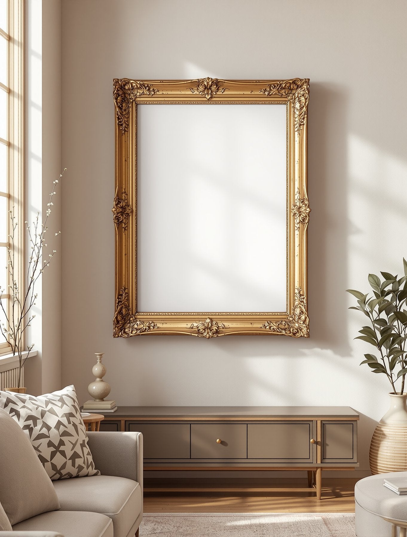 Antique Frame Mockup | Blank Template #070 | Blank Frame Mockup JPG | Commercial Licence | bulkmockup Download | MockupBulk