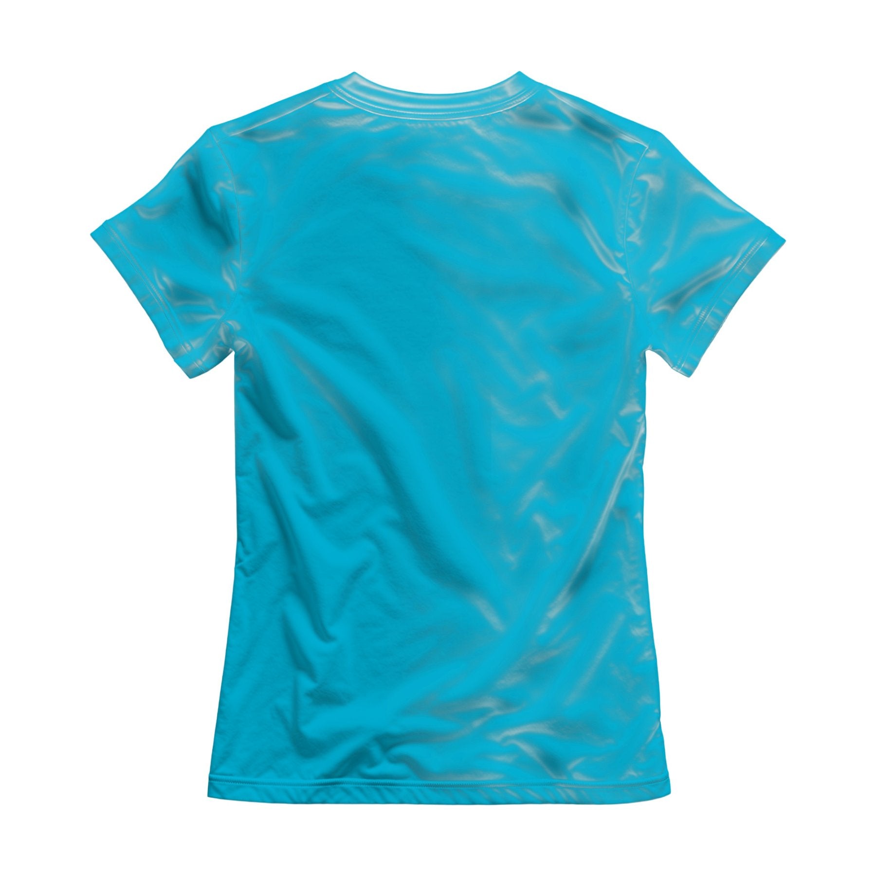 Aqua Regular Fit Back View Womens T-Shirt Mockup | High Resolution JPG | POD Mockup Template | Commercial Use Download | MockupBulk