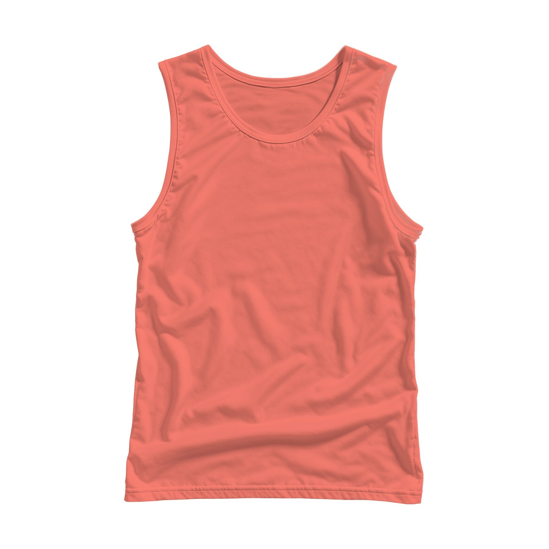 Unisex Tank Mockup | Bright Salmon Back View — JPG Mockup Download | For POD Sellers Designers Etsy Shops | Commercial Use | MockupBulk