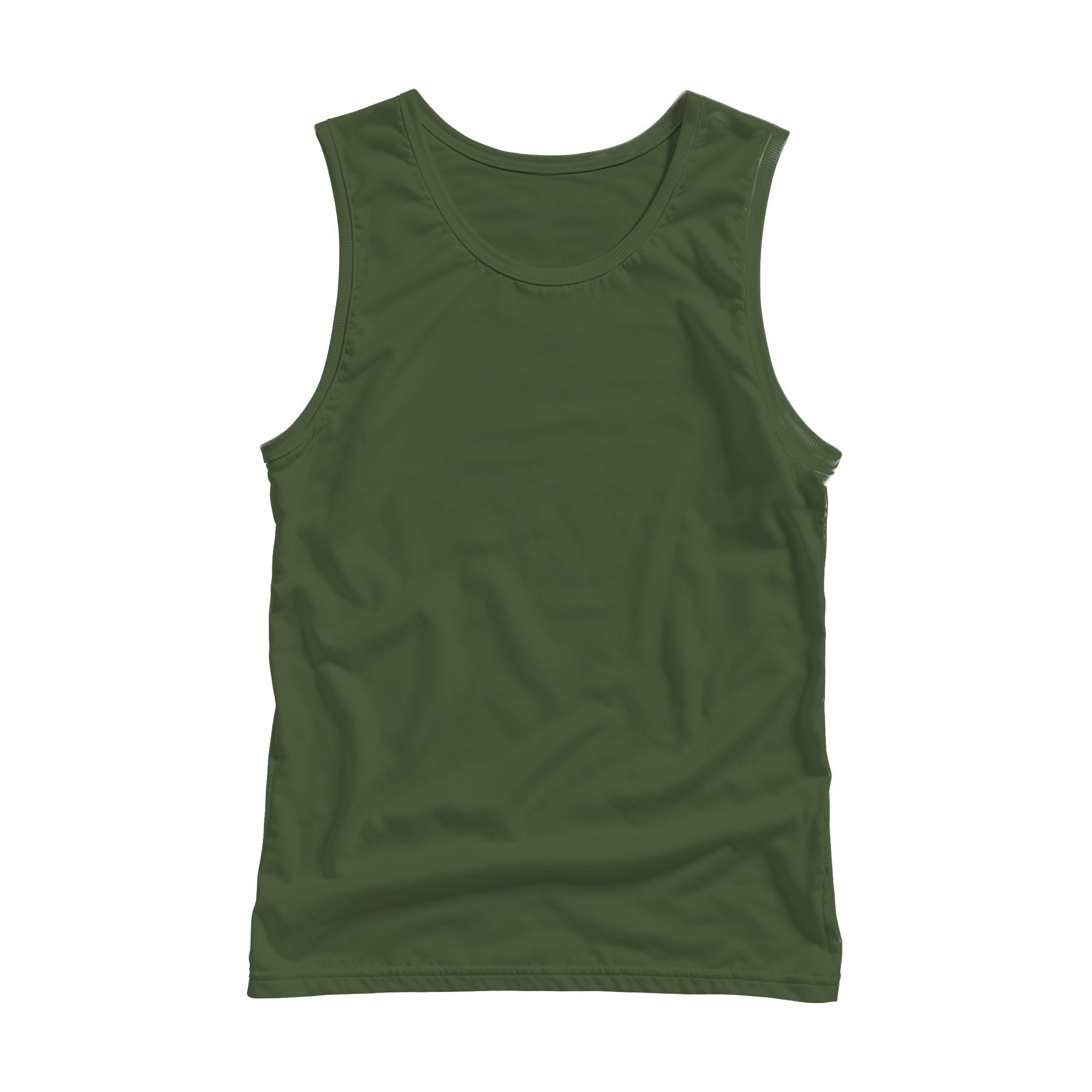 Unisex Tank Mockup — Military Green Back View — Print on Demand Mockup | High-Res JPG Download | Commercial Use Included | MockupBulk