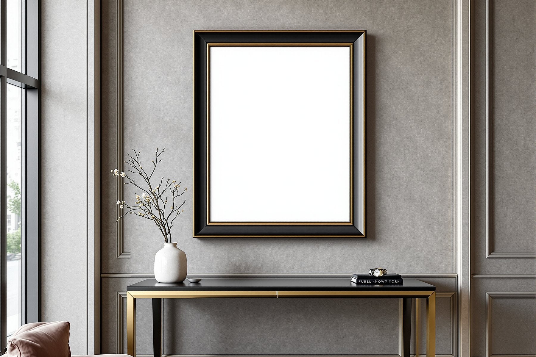 Black & Gold Frame Mockup | Blank Template #008 — Instant bulkmockup Download | Blank Frame JPG Template | Commercial Use | MockupBulk