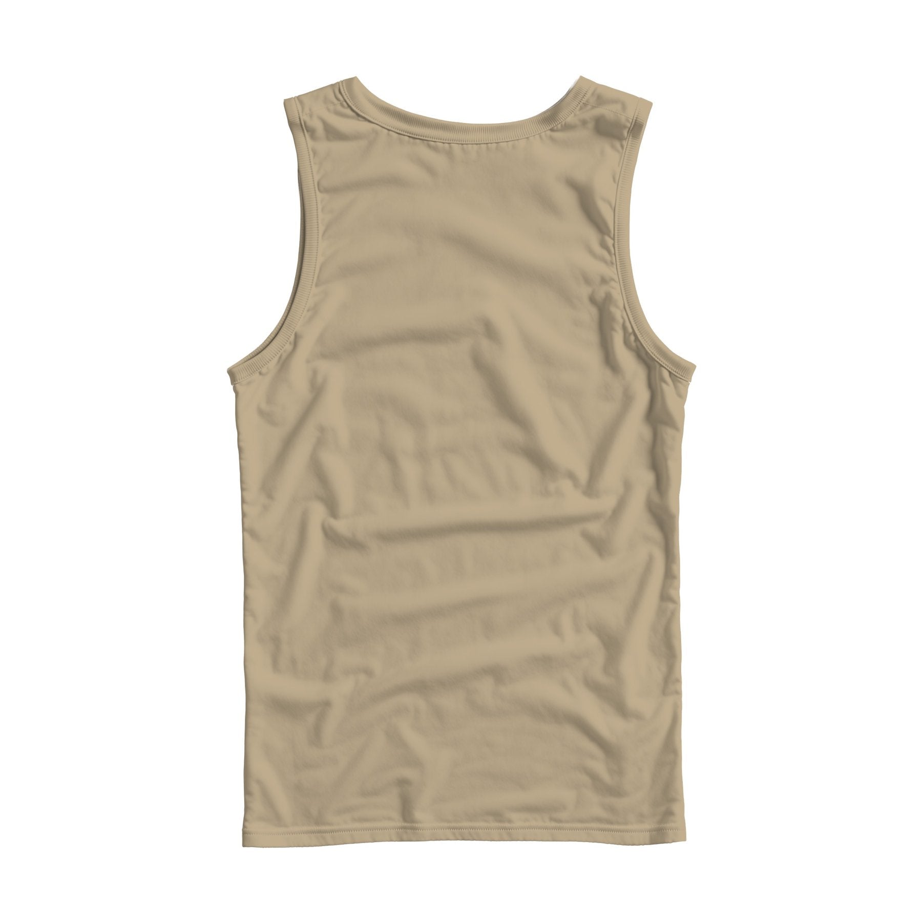 Unisex Tank Mockup | Khaki Regular Fit Back View — High Resolution JPG | POD Mockup Template | Commercial Use Download | MockupBulk