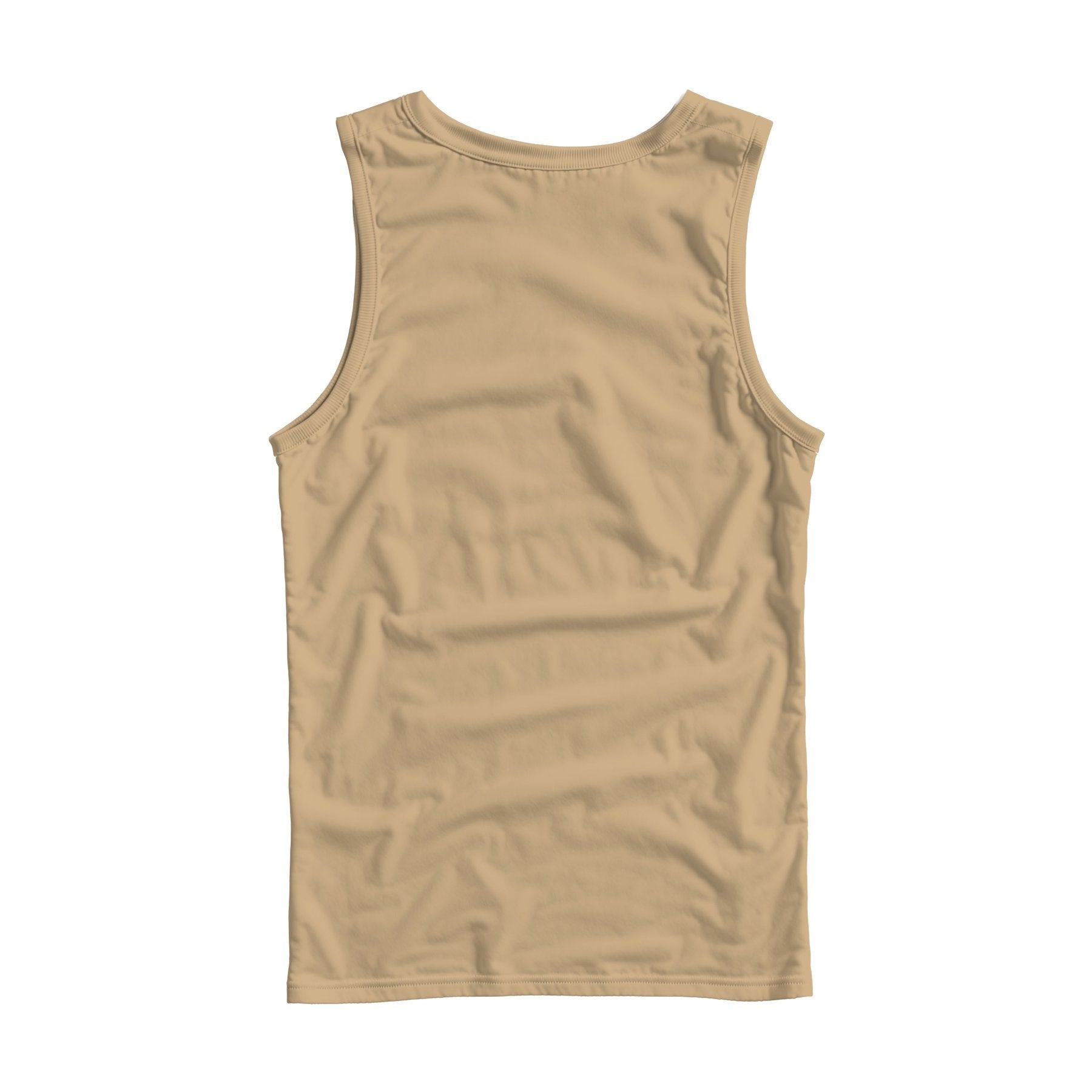 Unisex Tank Mockup — Tan Regular Fit Back View — Digital Download Mockup | High-Resolution JPG | Commercial Use Included | MockupBulk