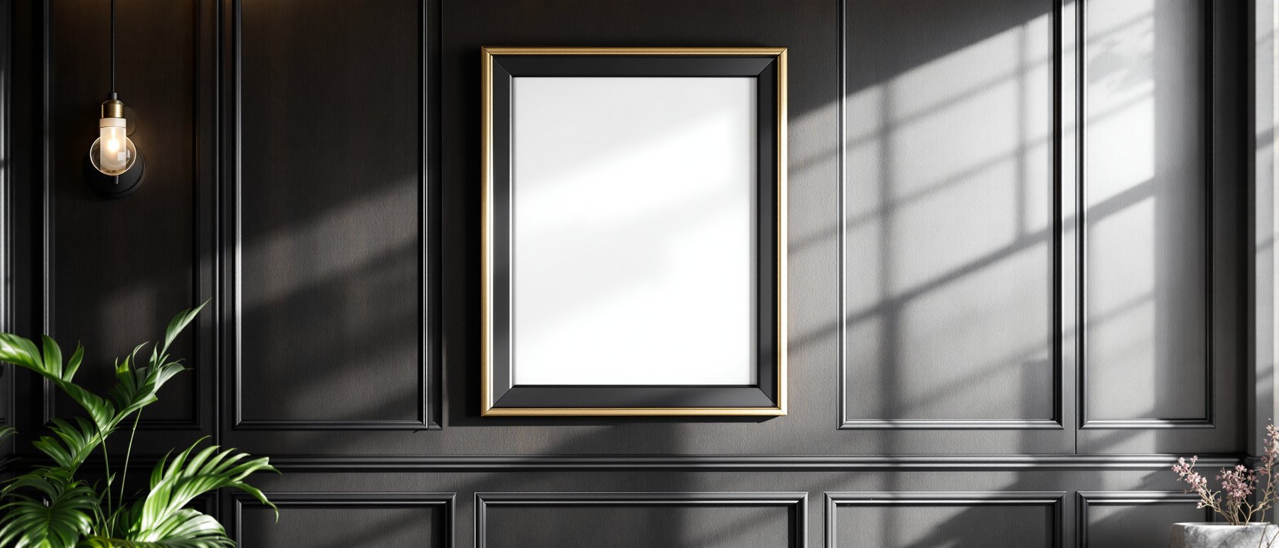 Black & Gold Frame Mockup, Blank Template #012 | Empty Frame Mockup Template | JPG Digital Download | Commercial Licence | bulkmockup Shop