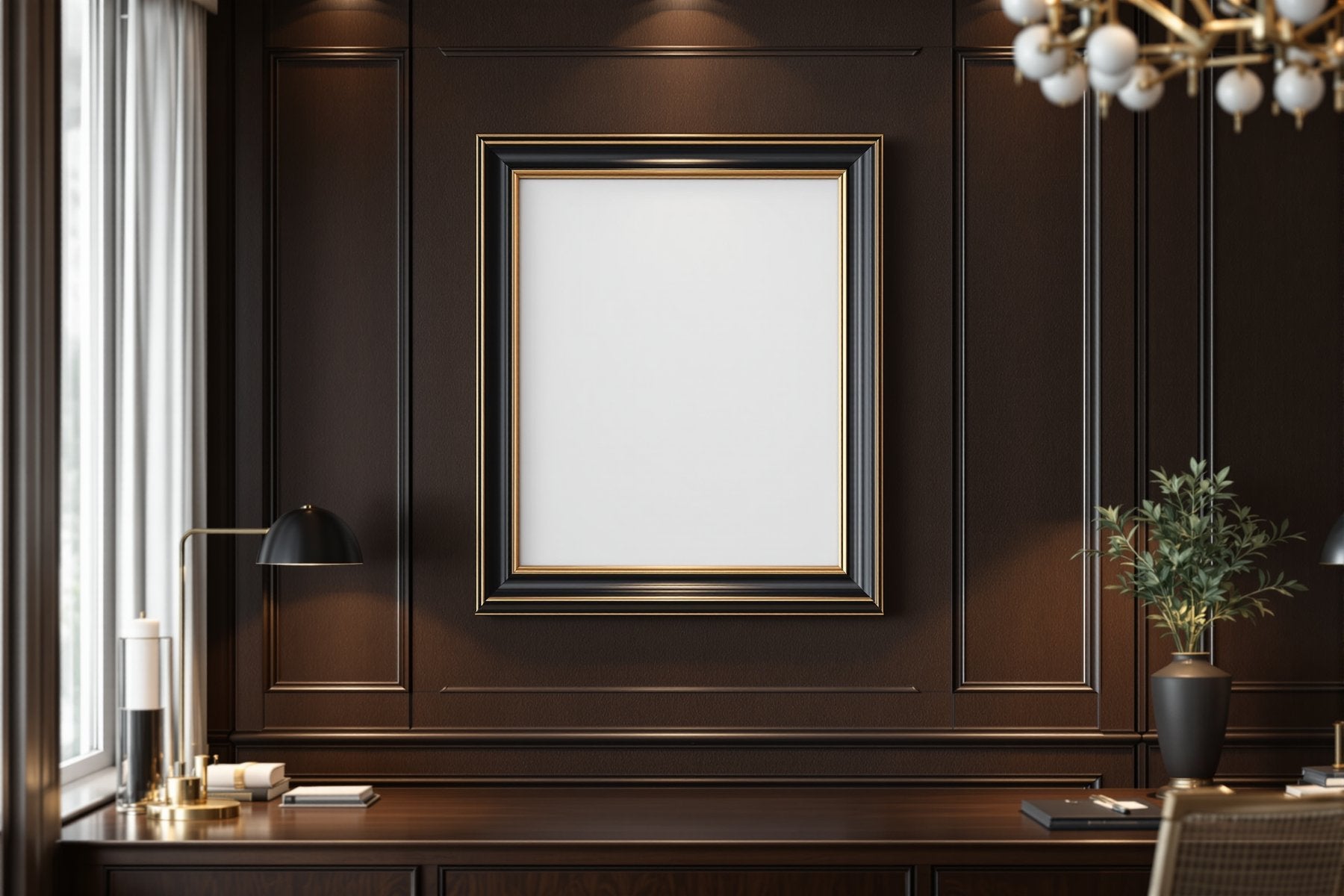 Black & Gold Frame Mockup, Blank Template #016 | Empty Frame Mockup Template | JPG Digital Download | Commercial Licence | bulkmockup Shop