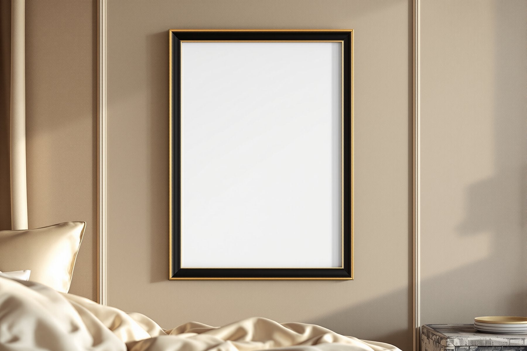 Black & Gold Frame Mockup — Blank Template #018 — Empty Frame Mockup Template | JPG Digital Download | Commercial Licence | bulkmockup Shop