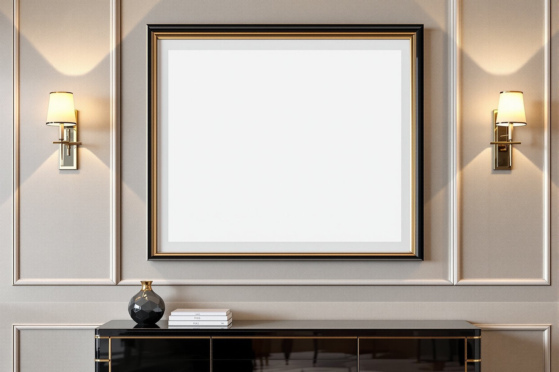 Black & Gold Frame Mockup, Blank Template #021 | Instant bulkmockup Download | Blank Frame JPG Template | Commercial Use | MockupBulk