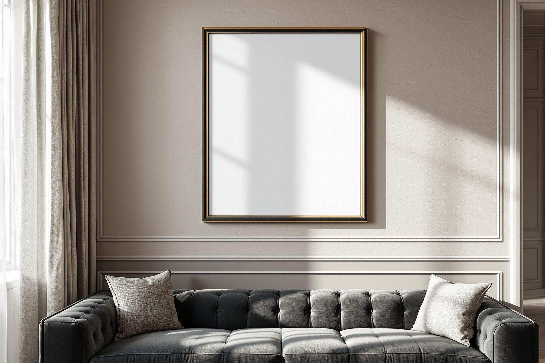 Blank Template #025 Black & Gold Frame Mockup | bulkmockup Frame Template | Instant Download JPG | Commercial Use | MockupBulk