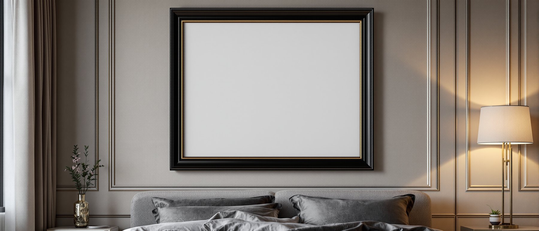 Black & Gold Frame Mockup | Blank Template #034 — Digital Frame Mockup | bulkmockup JPG Download | For POD Etsy Shopify | MockupBulk