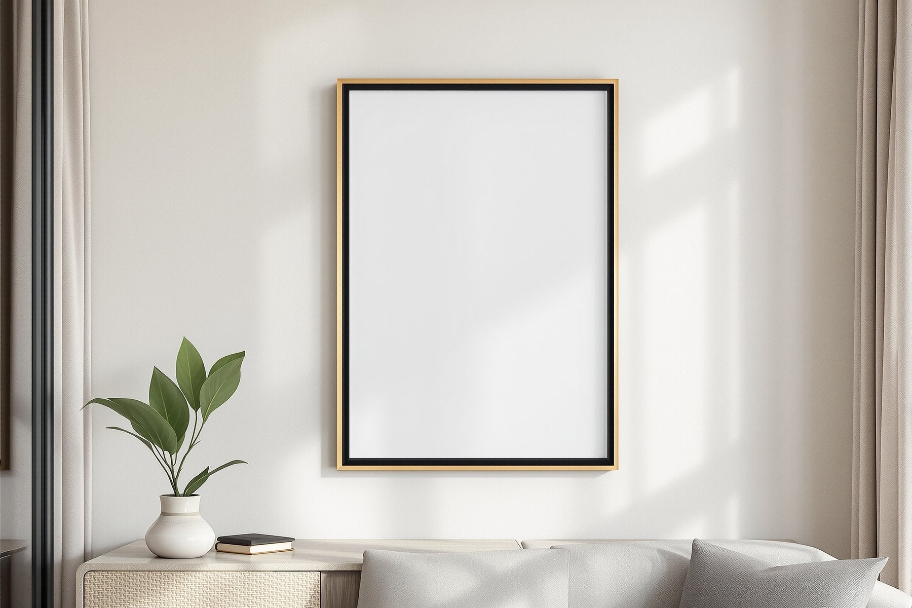 Blank Template #038 Black & Gold Frame Mockup | Print-on-Demand Frame Mockup | bulkmockup JPG | Commercial Licence | MockupBulk