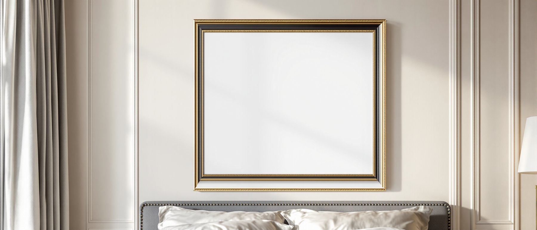 Blank Template #039 Black & Gold Frame Mockup | Blank Frame Template | High-Res JPG Instant Download | Commercial Use | bulkmockup | MockupBulk