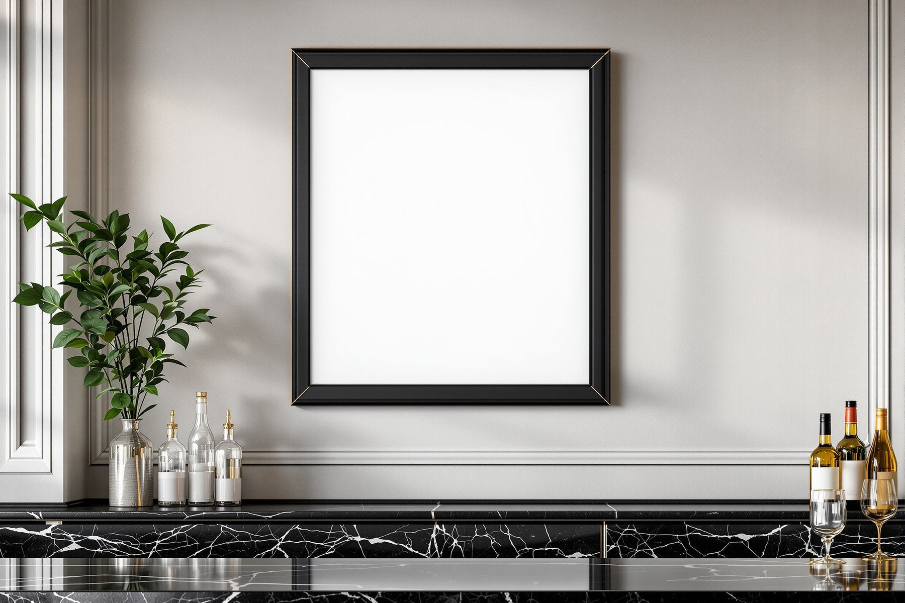 Blank Template #041 Black & Gold Frame Mockup | bulkmockup Digital Download | Blank Frame JPG | Commercial Licence Included | MockupBulk