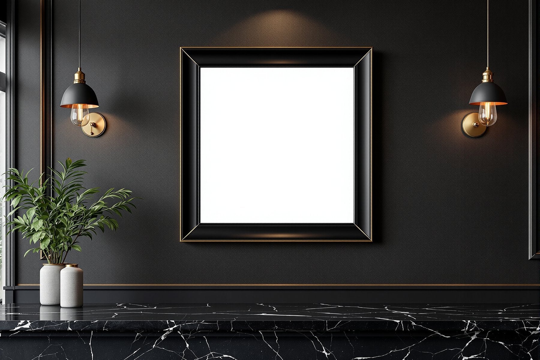 Black & Gold Frame Mockup — Blank Template #046 — Frame Template JPG | Instant bulkmockup Download | Commercial Use | MockupBulk
