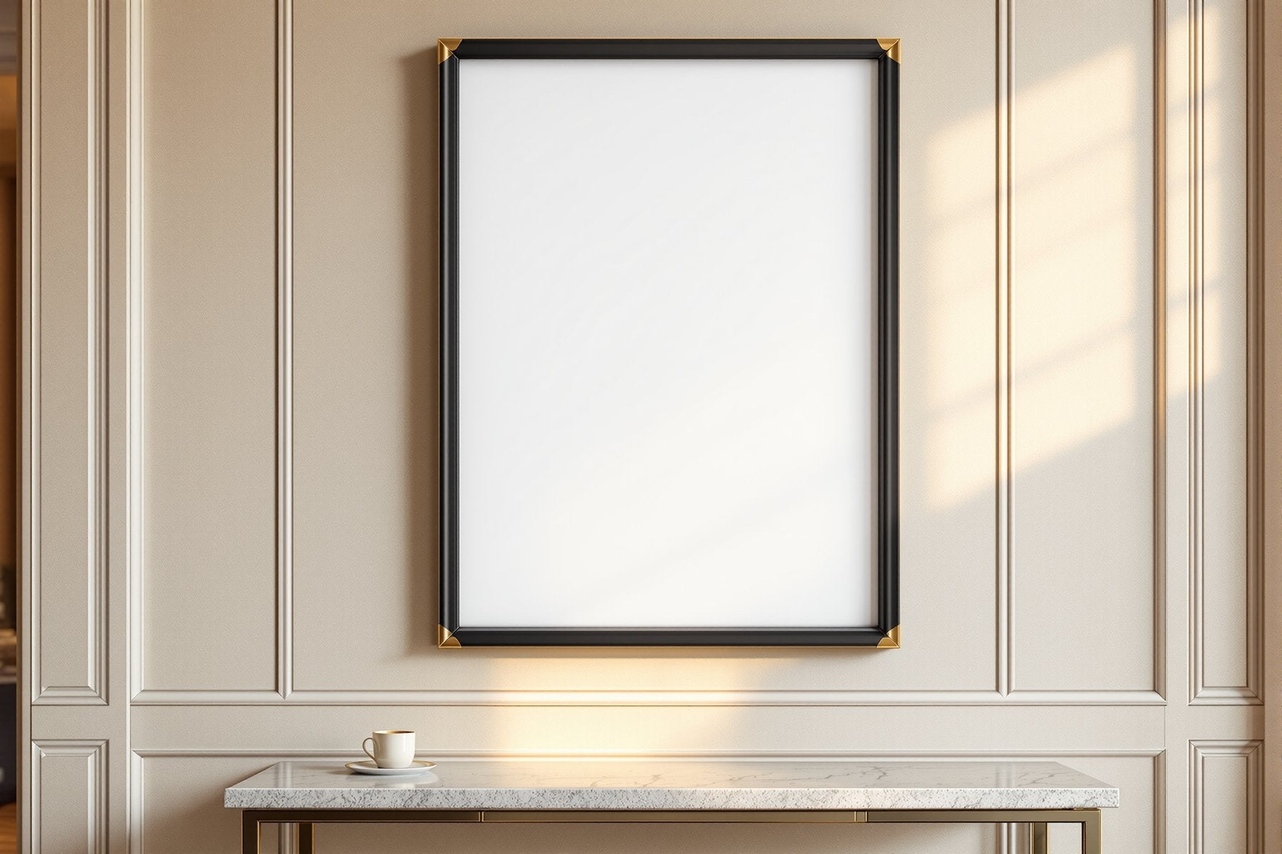 Black & Gold Frame Mockup | Blank Template #048 — Blank Frame Template for Etsy | bulkmockup JPG Download | Commercial Use | MockupBulk