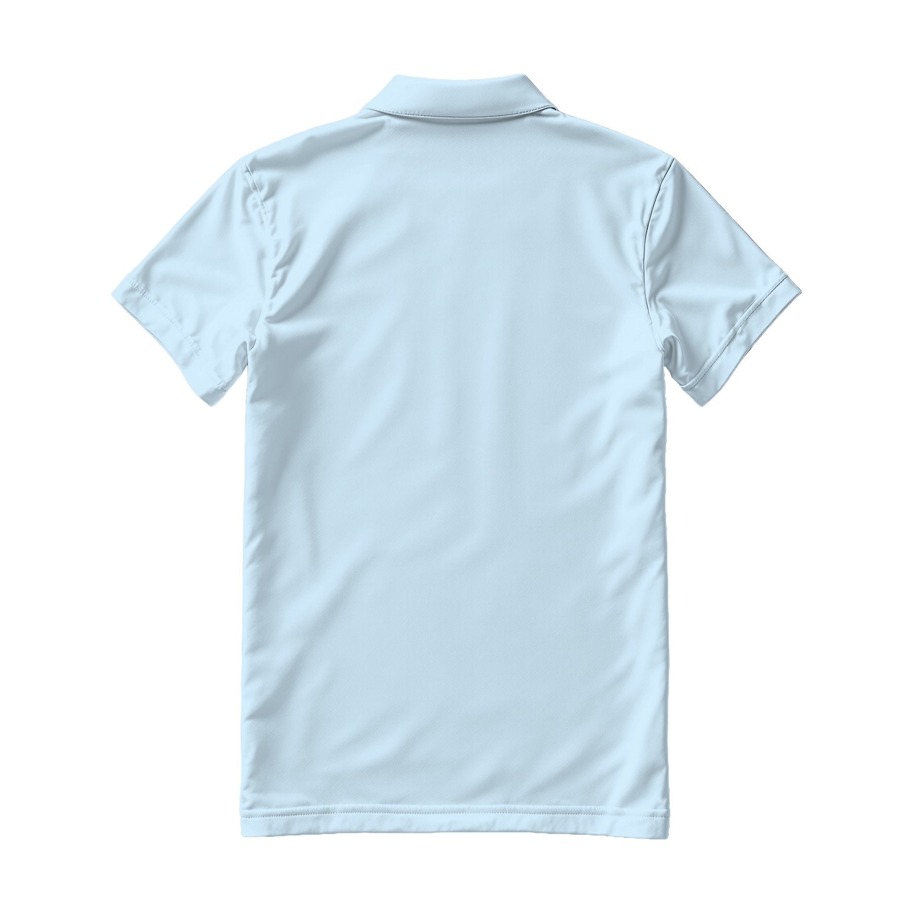 Mens Polo Shirt Mockup — Ice Blue Regular Fit Back View — High Resolution JPG | POD Mockup Template | Commercial Use Download | MockupBulk