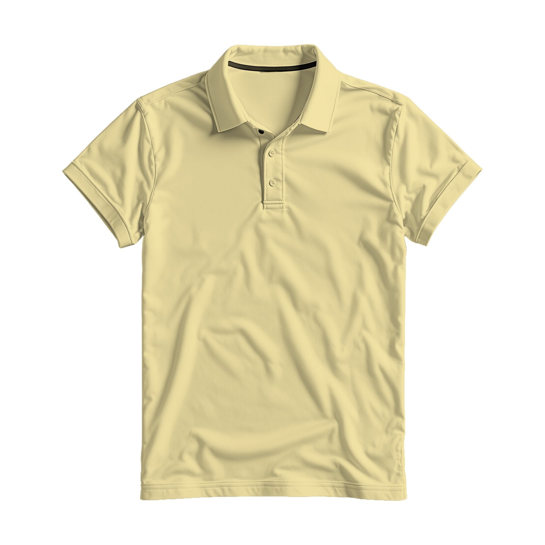 Mens Polo Shirt Mockup, Banana Cream Relaxed Fit | High Resolution JPG | POD Mockup Template | Commercial Use Download | MockupBulk