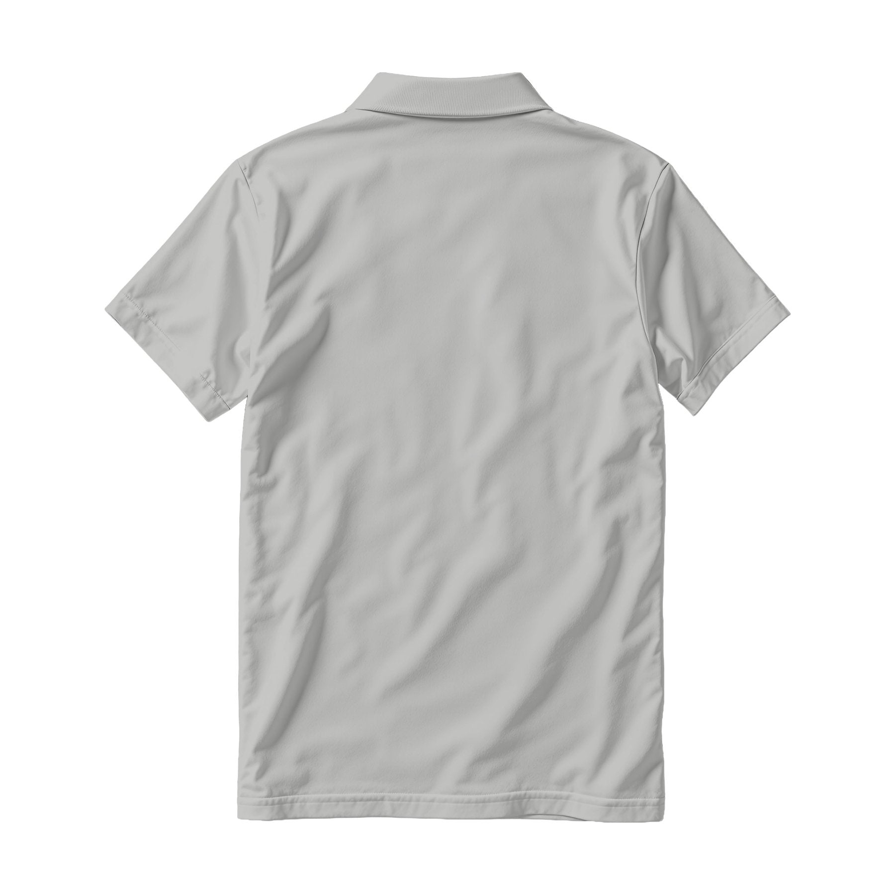 Mens Polo Shirt Mockup | Ash Grey Relaxed Fit Back View — POD Print Mockup | Instant JPG Download | Commercial Licence Included | MockupBulk