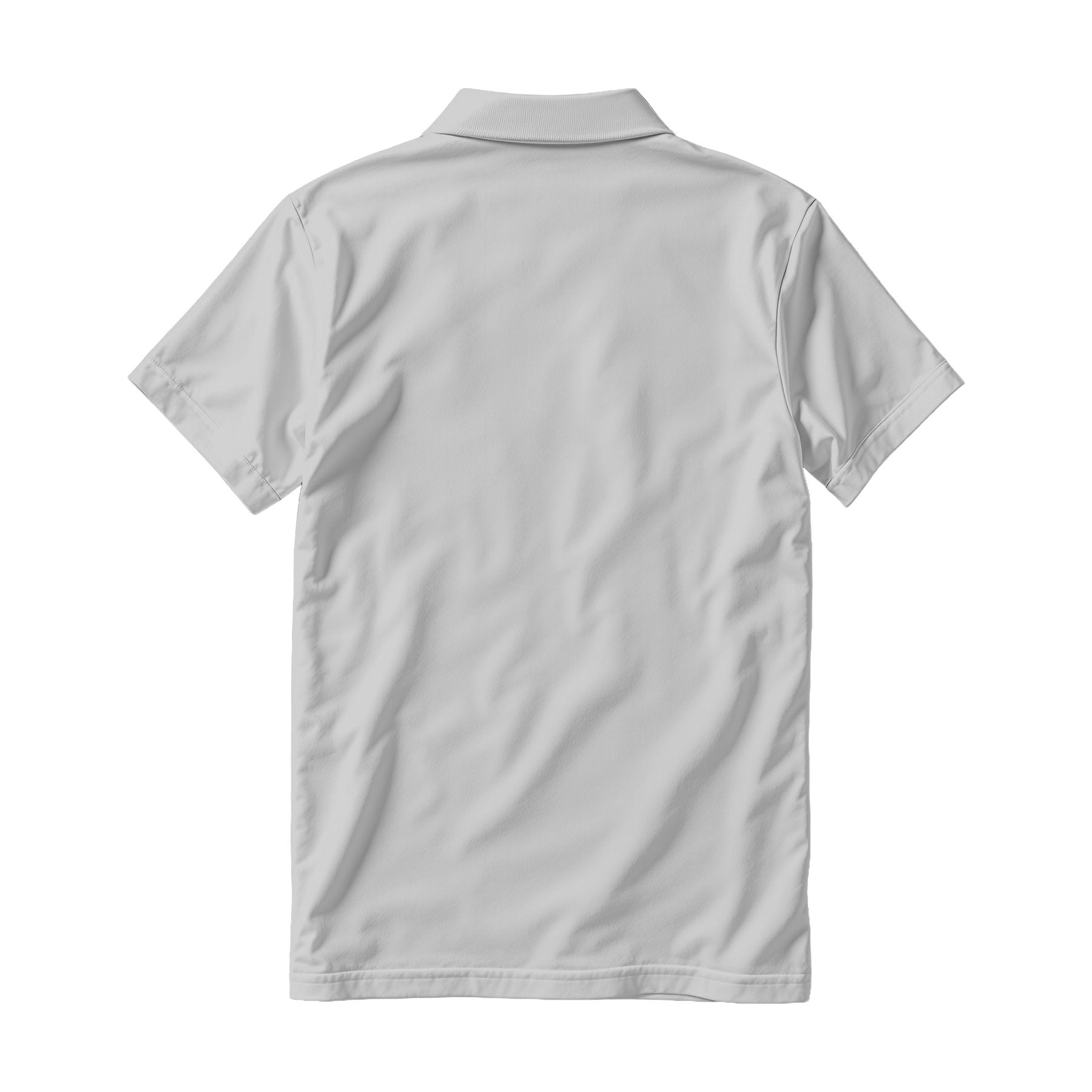 Mens Polo Shirt Mockup — Light Gray Relaxed Fit Back View — POD Print Mockup | Instant JPG Download | Commercial Licence Included | MockupBulk