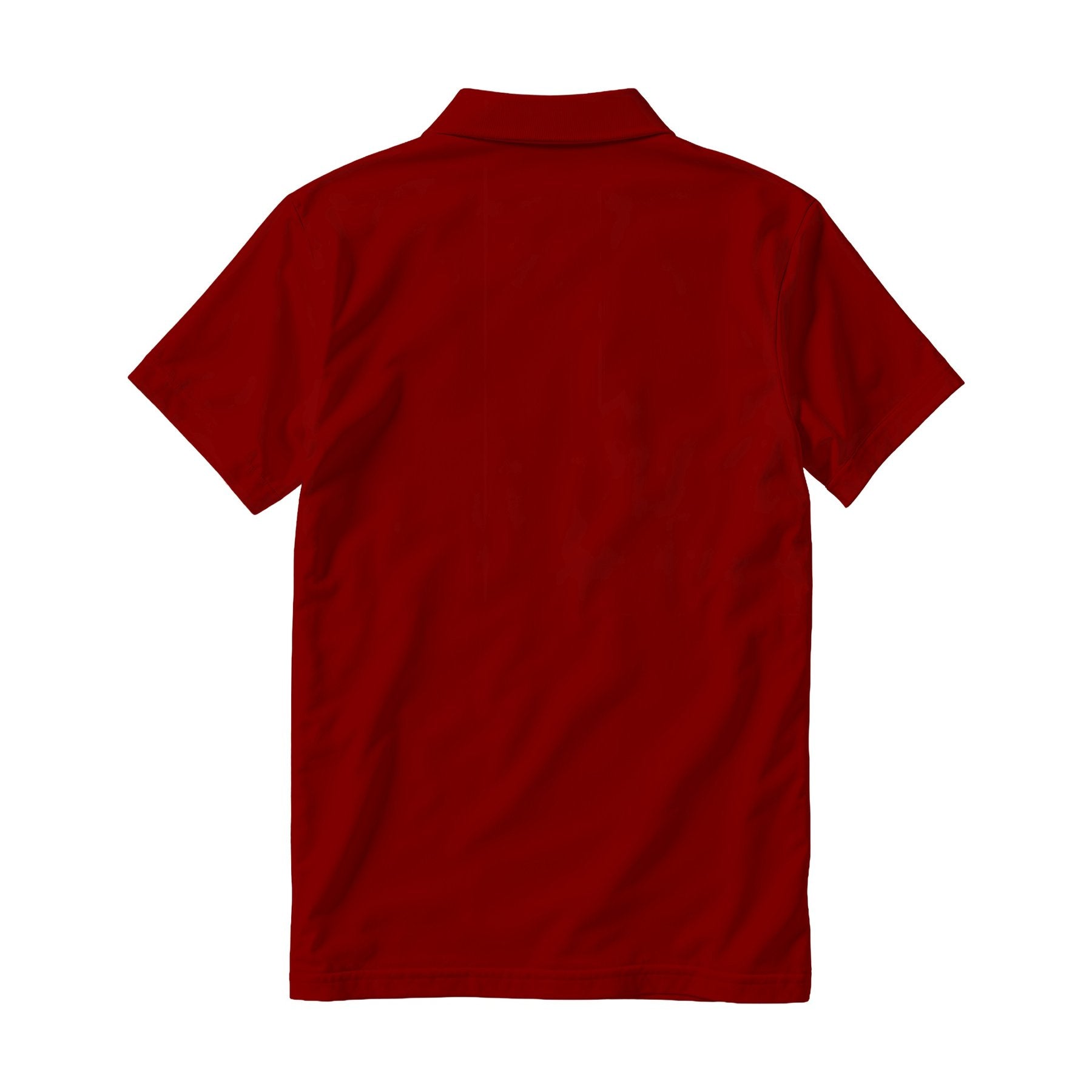 Mens Polo Shirt Mockup | Maroon Relaxed Fit Back View | High Resolution JPG | POD Mockup Template | Commercial Use Download | MockupBulk