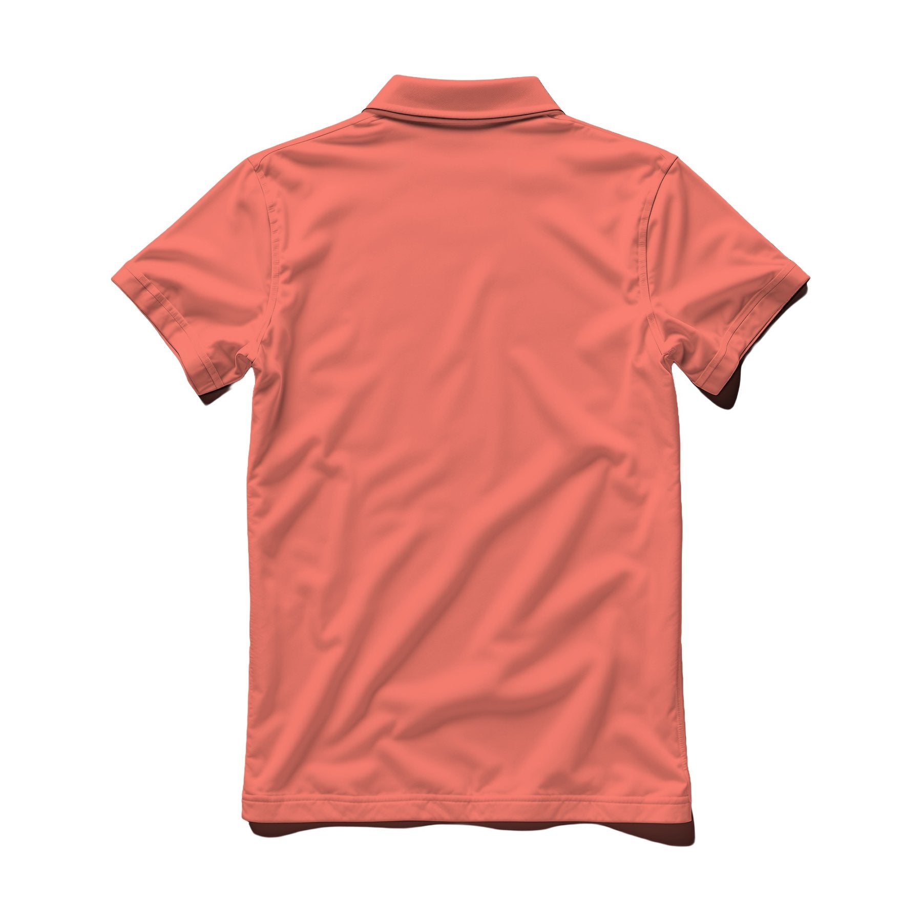 Bright Salmon Back View Mens Work Mockup | Print on Demand Mockup | High-Res JPG Download | Commercial Use Included | MockupBulk