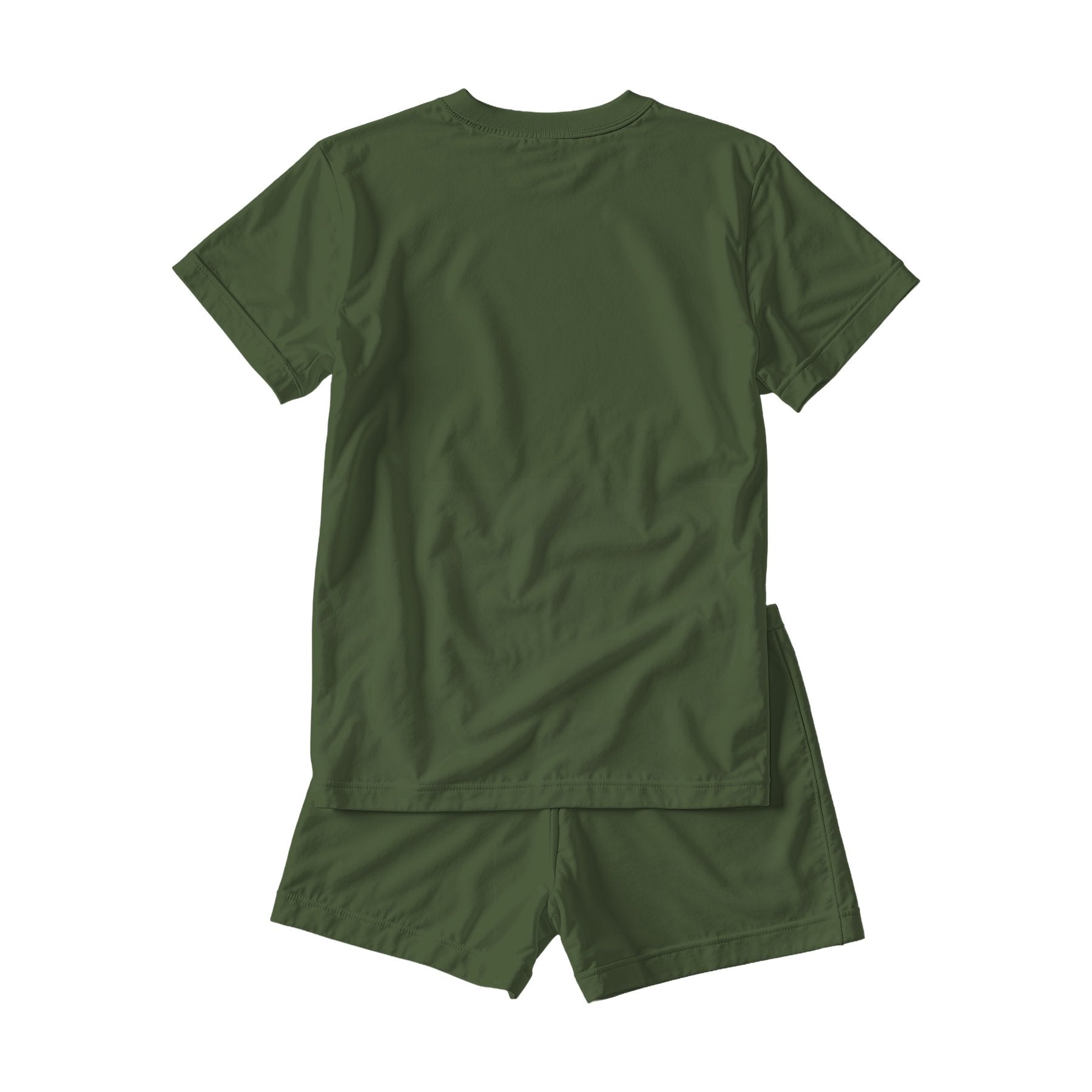 Unisex Sleep Mockup | Military Green Back View | Shopify Etsy Mockup Template | High-Res JPG | Commercial Use Download | MockupBulk