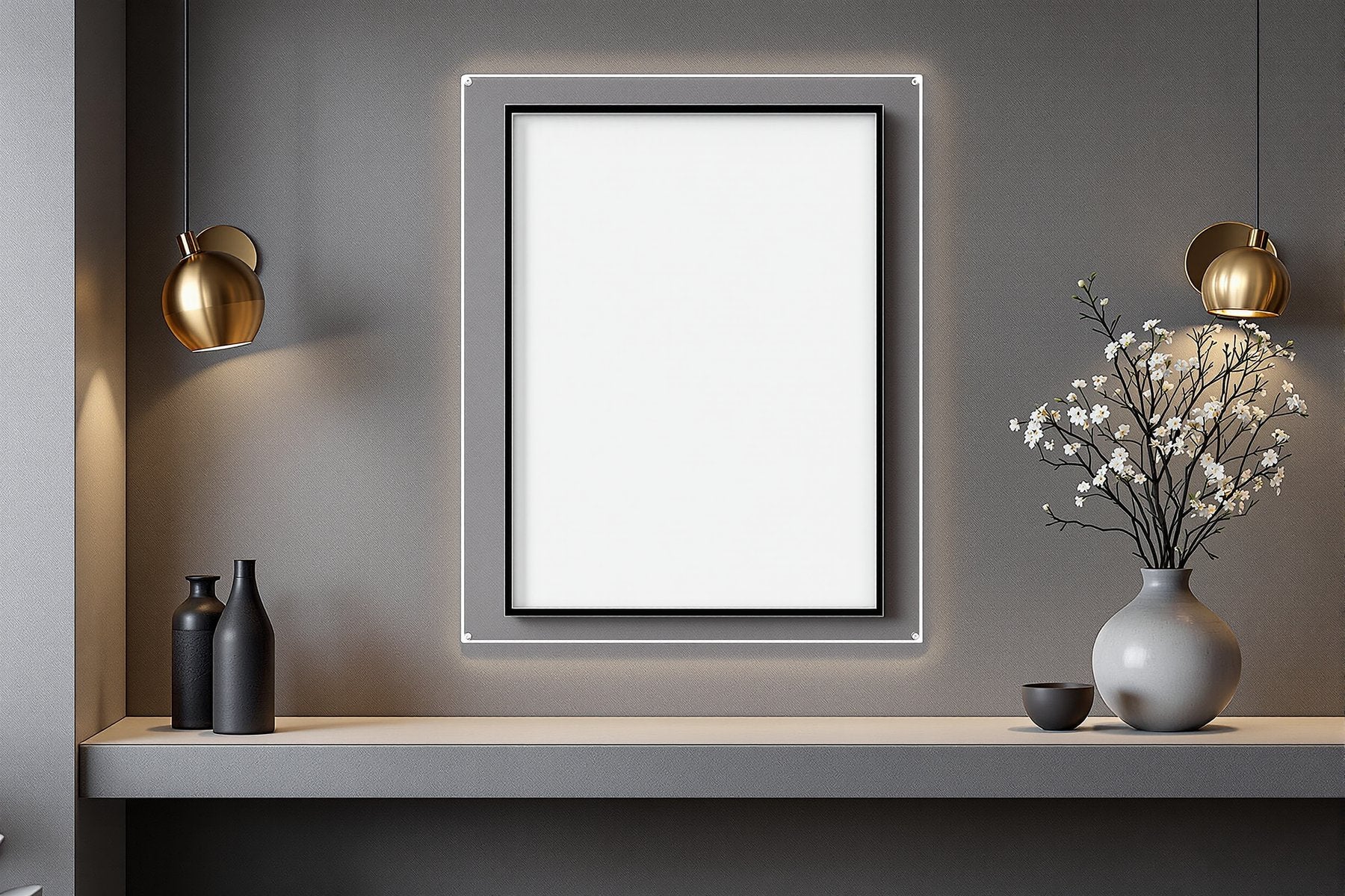 Floating Frame Mockup, Blank Template #093 | Empty Frame Mockup Template | JPG Digital Download | Commercial Licence | bulkmockup Shop