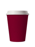0536 Product Cup Takeaway Ripple Corrugated Angle45 antique cherry red