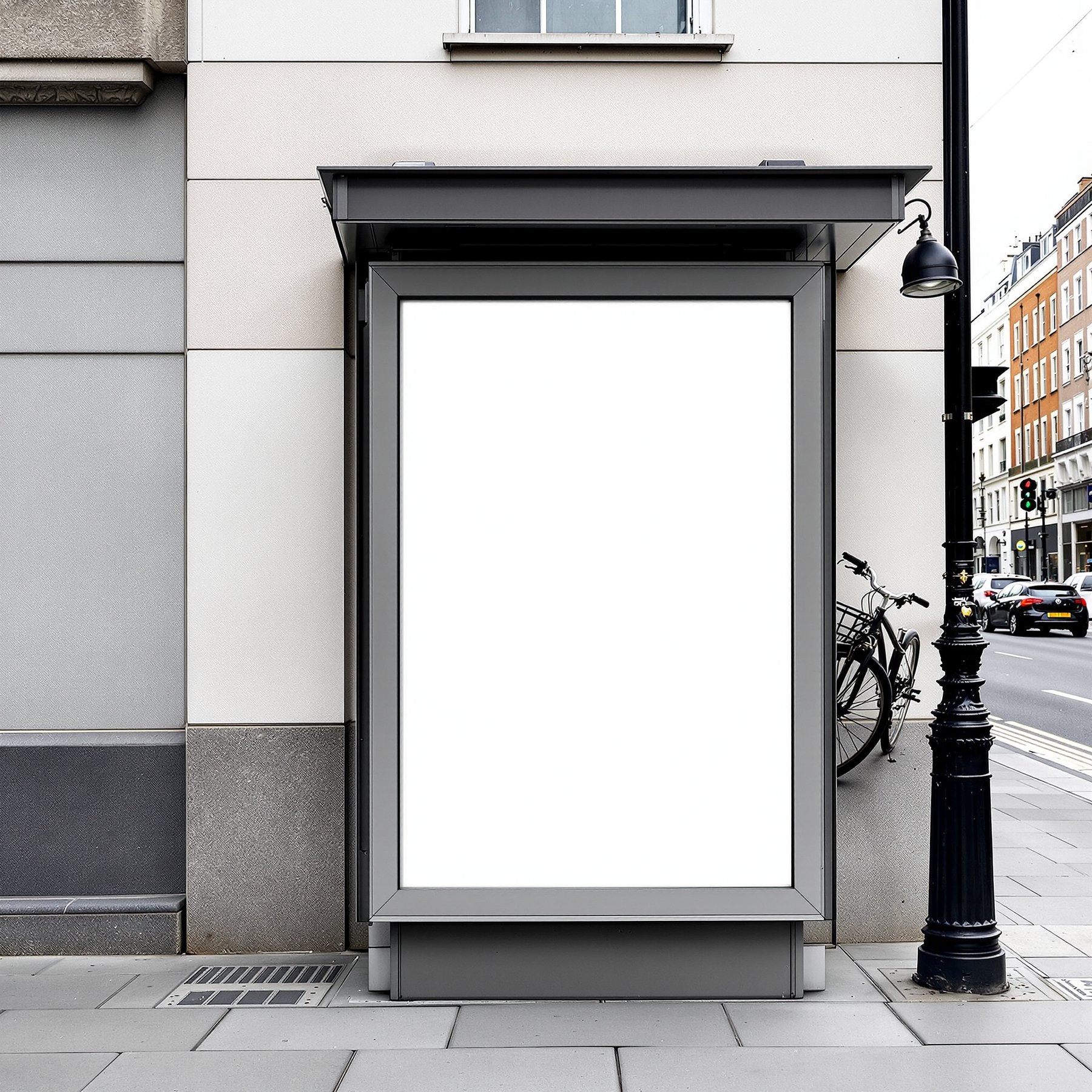 Street Advertising Frame Mockup | Blank Template #007 — Empty Frame Mockup Template | JPG Digital Download | Commercial Licence | bulkmockup Shop