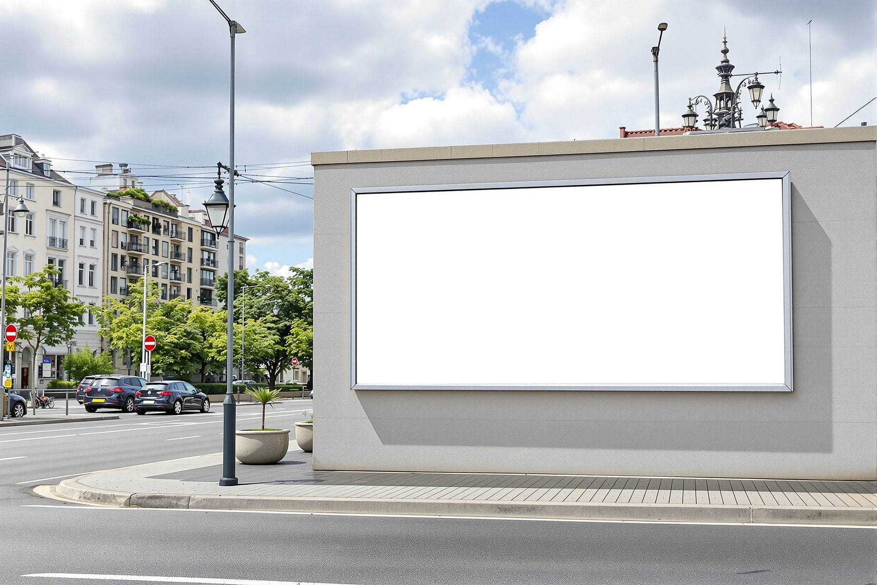 Street Advertising Frame Mockup — Blank Template #028 — Empty Frame Template | bulkmockup High-Res JPG | Commercial Use Included | MockupBulk