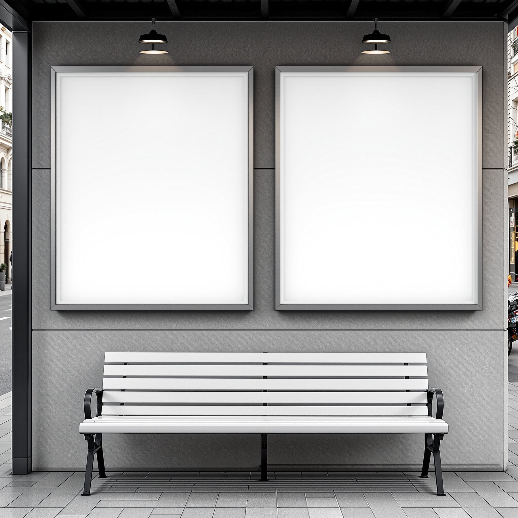 Street Advertising Frame Mockup, Blank Template #037 | High-Res Frame Template JPG | bulkmockup Mockup Store | Commercial Use | MockupBulk