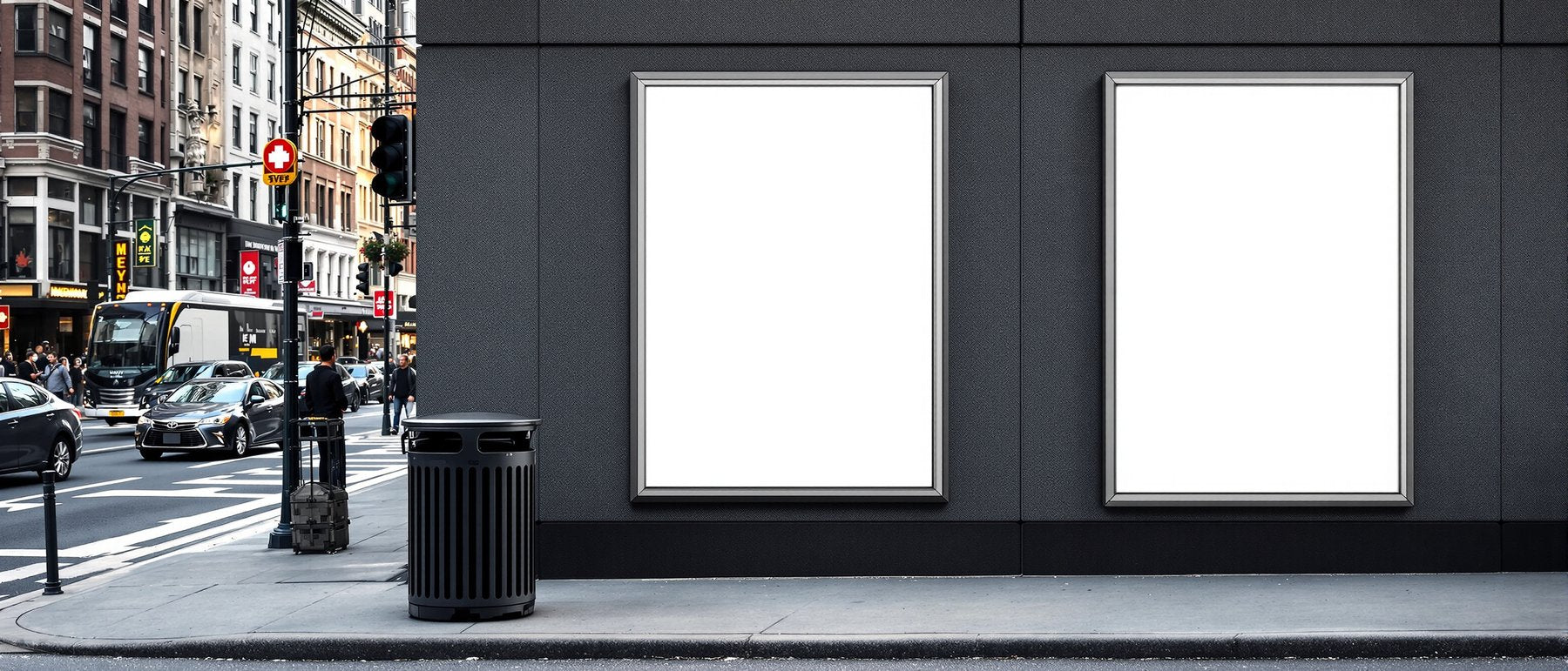 Street Advertising Frame Mockup, Blank Template #049 | Instant bulkmockup Download | Blank Frame JPG Template | Commercial Use | MockupBulk