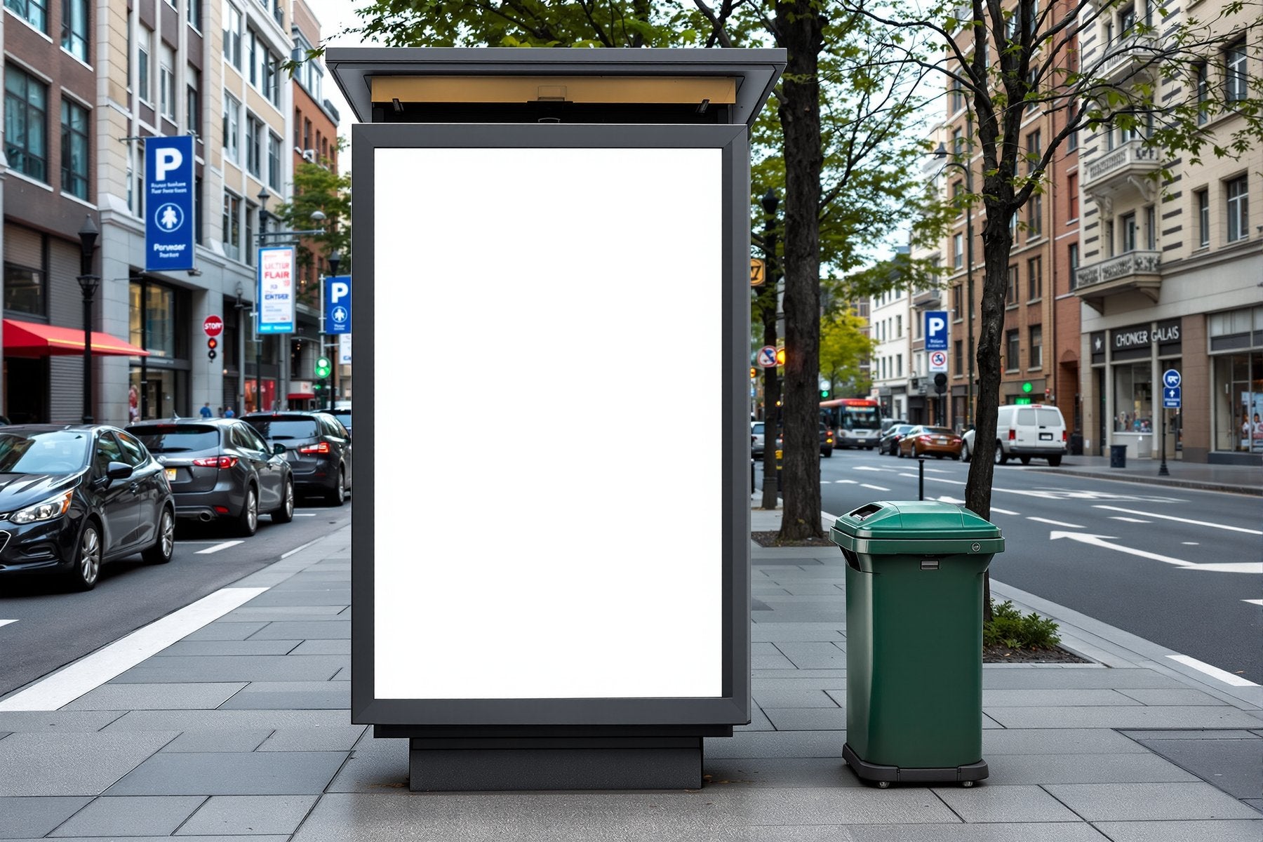Street Advertising Frame Mockup — Blank Template #063 — Print-on-Demand Frame Mockup | bulkmockup JPG | Commercial Licence | MockupBulk