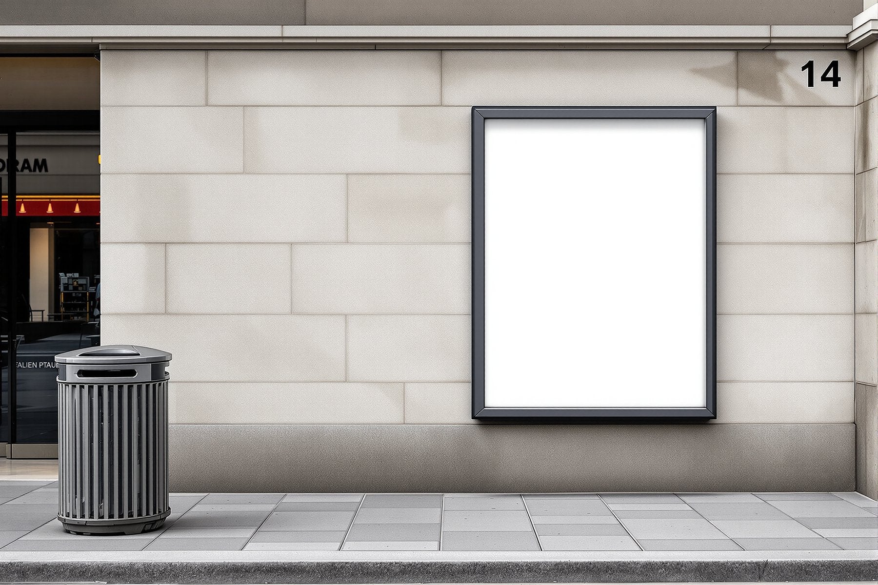 Street Advertising Frame Mockup, Blank Template #084 | bulkmockup Frame Template | Instant Download JPG | Commercial Use | MockupBulk