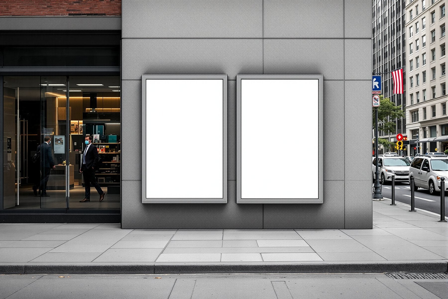 Street Advertising Frame Mockup — Blank Template #117 — Frame Mockup JPG Download | bulkmockup Template | Commercial Licence | MockupBulk