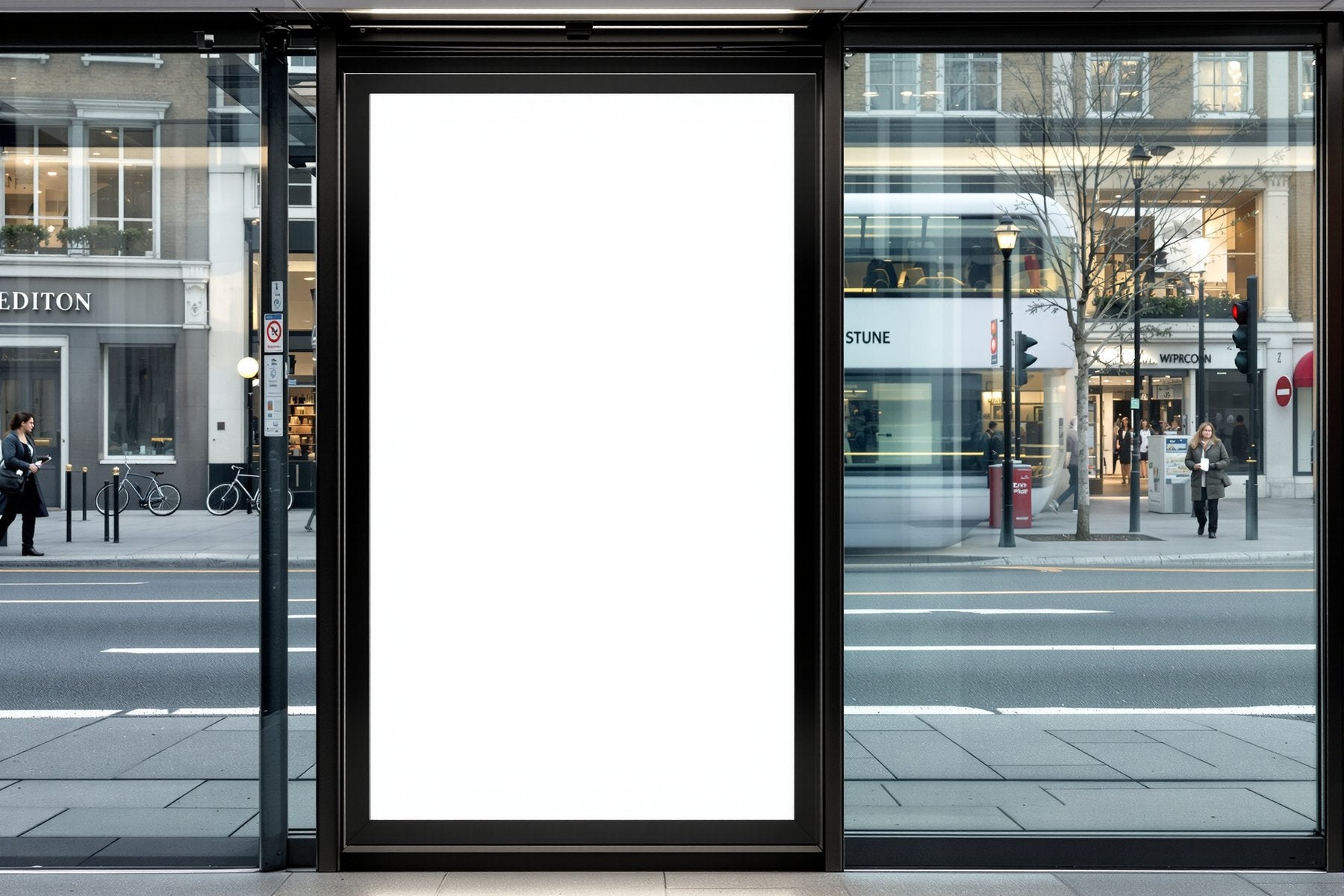Street Advertising Frame Mockup | Blank Template #153 | bulkmockup Digital Download | Blank Frame JPG | Commercial Licence Included | MockupBulk