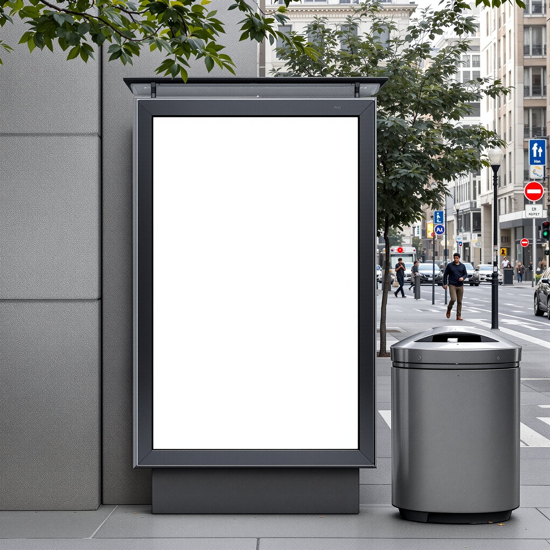 Street Advertising Frame Mockup — Blank Template #161 — Print-on-Demand Frame Mockup | bulkmockup JPG | Commercial Licence | MockupBulk