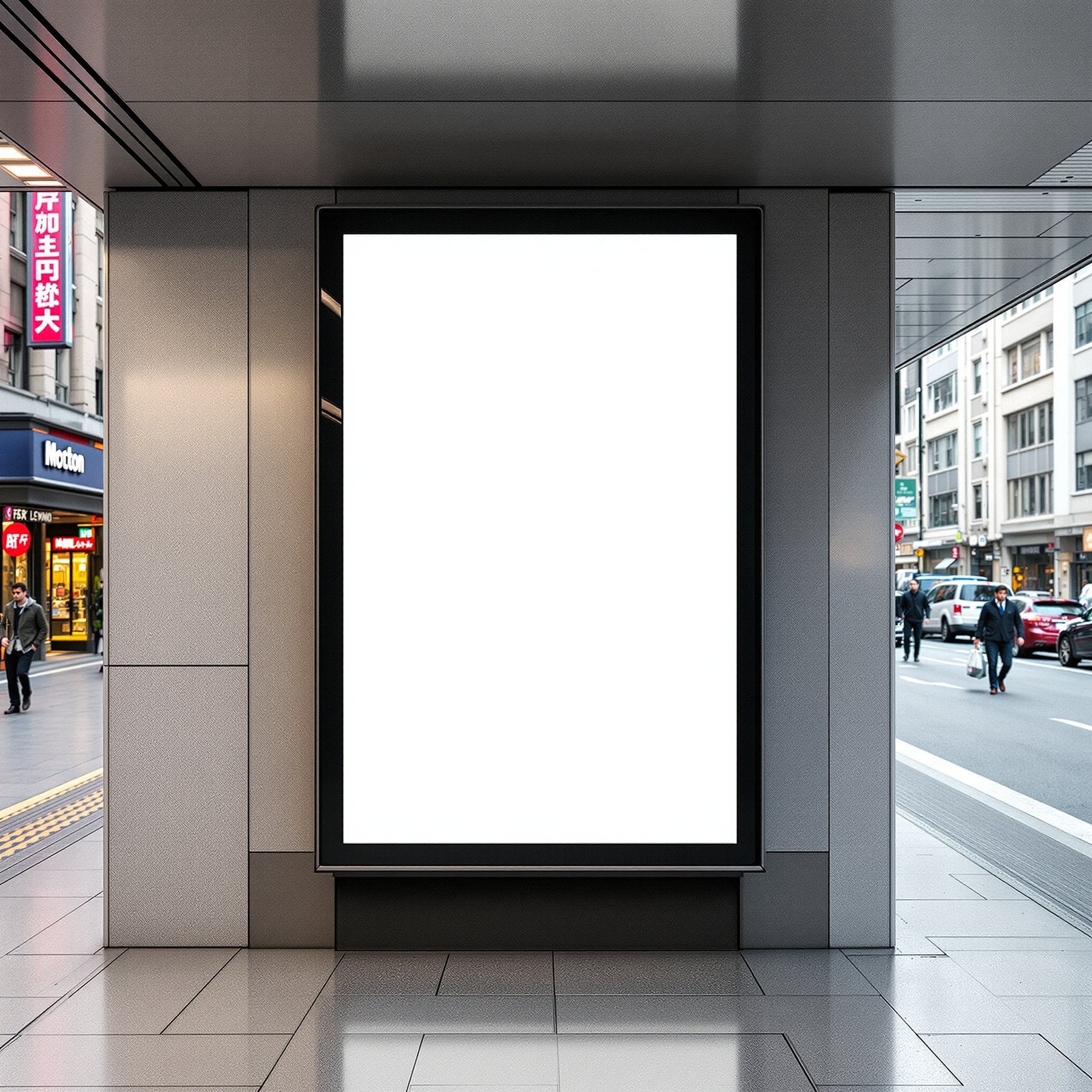 Blank Template #166 Street Advertising Frame Mockup | High-Resolution JPG | bulkmockup Template | For Etsy POD Print Sellers | MockupBulk
