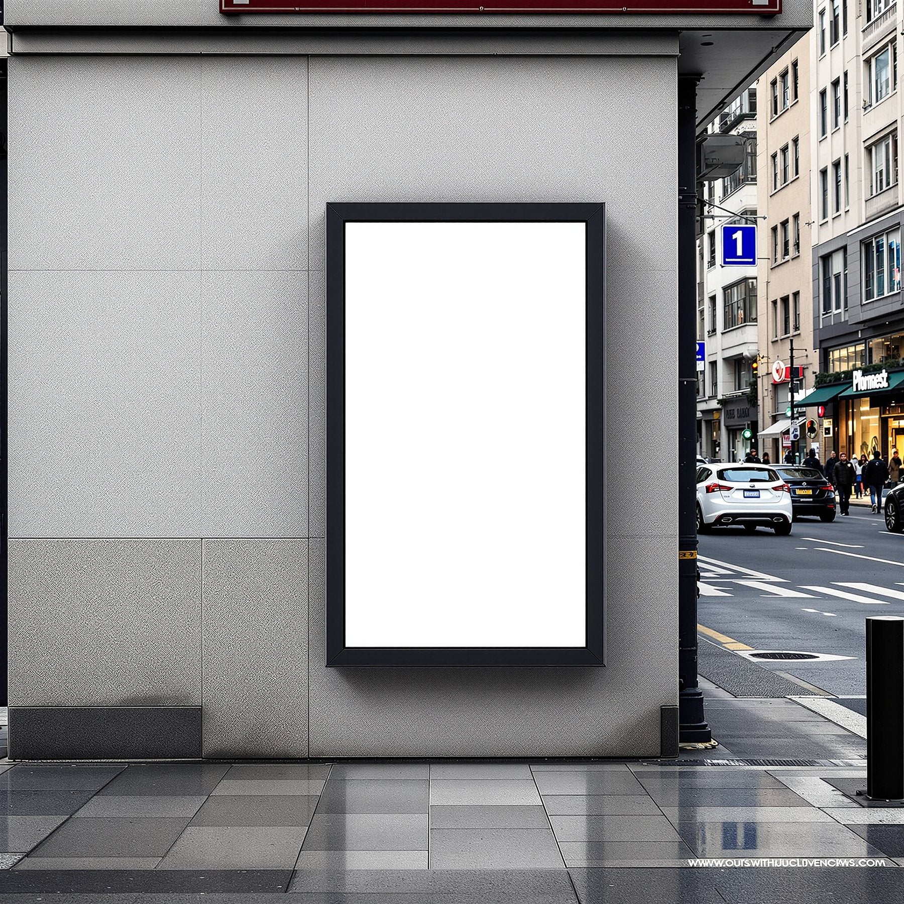 Street Advertising Frame Mockup | Blank Template #176 — Blank Frame Mockup JPG | Commercial Licence | bulkmockup Download | MockupBulk