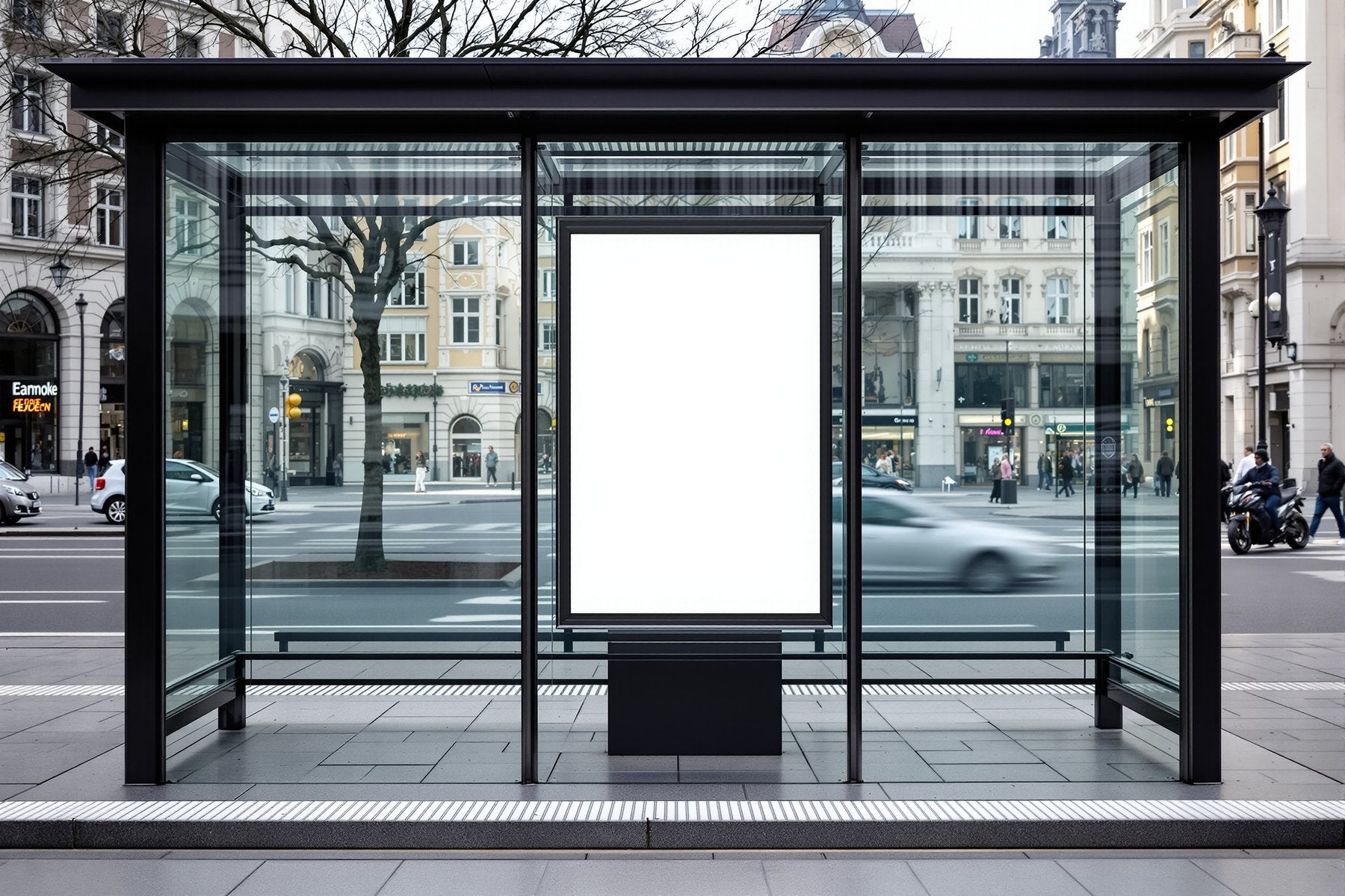 Street Advertising Frame Mockup — Blank Template #186 — bulkmockup Digital Download | Blank Frame JPG | Commercial Licence Included | MockupBulk