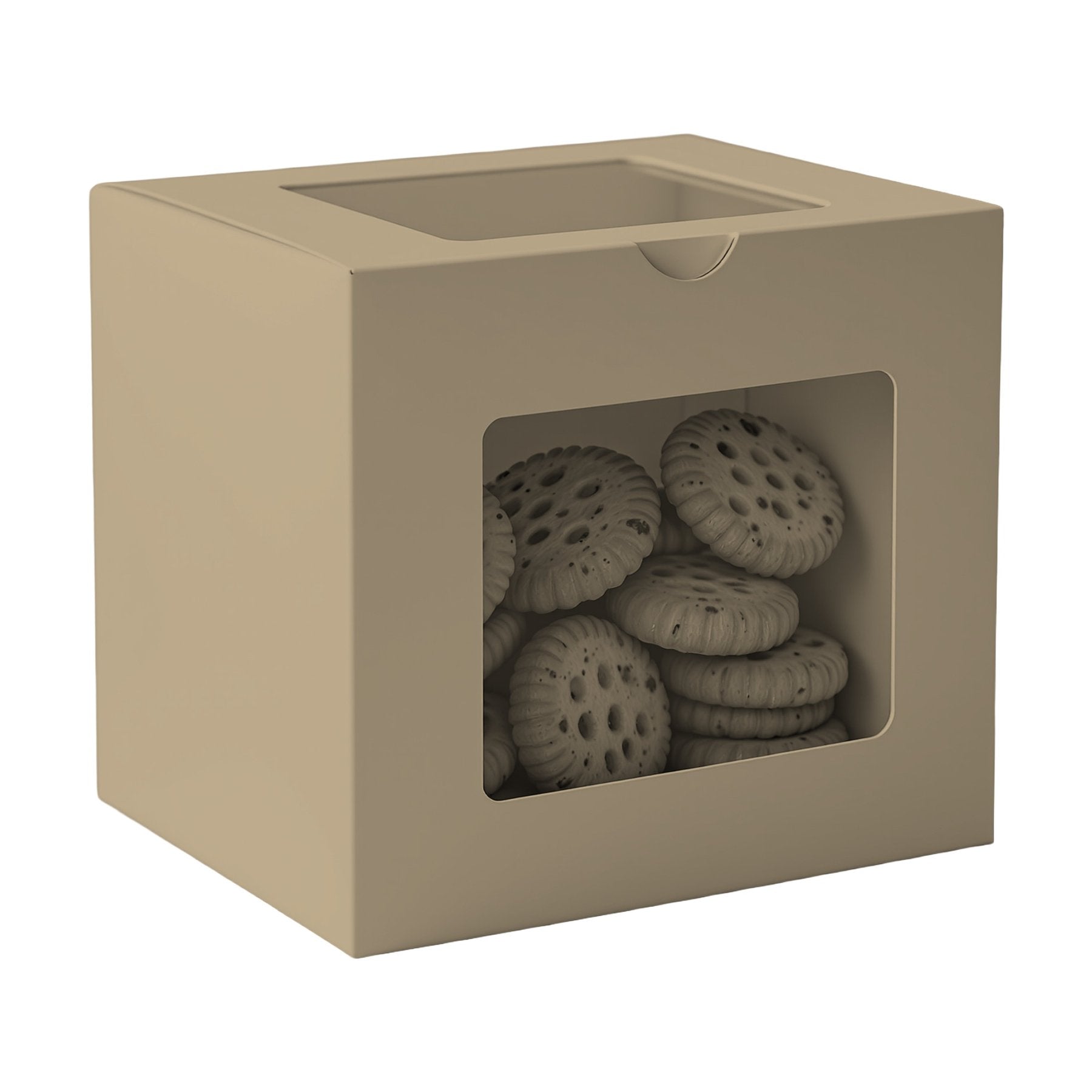 CookieBox Mockup | Khaki | Print on Demand Mockup | High-Res JPG Download | Commercial Use Included | MockupBulk