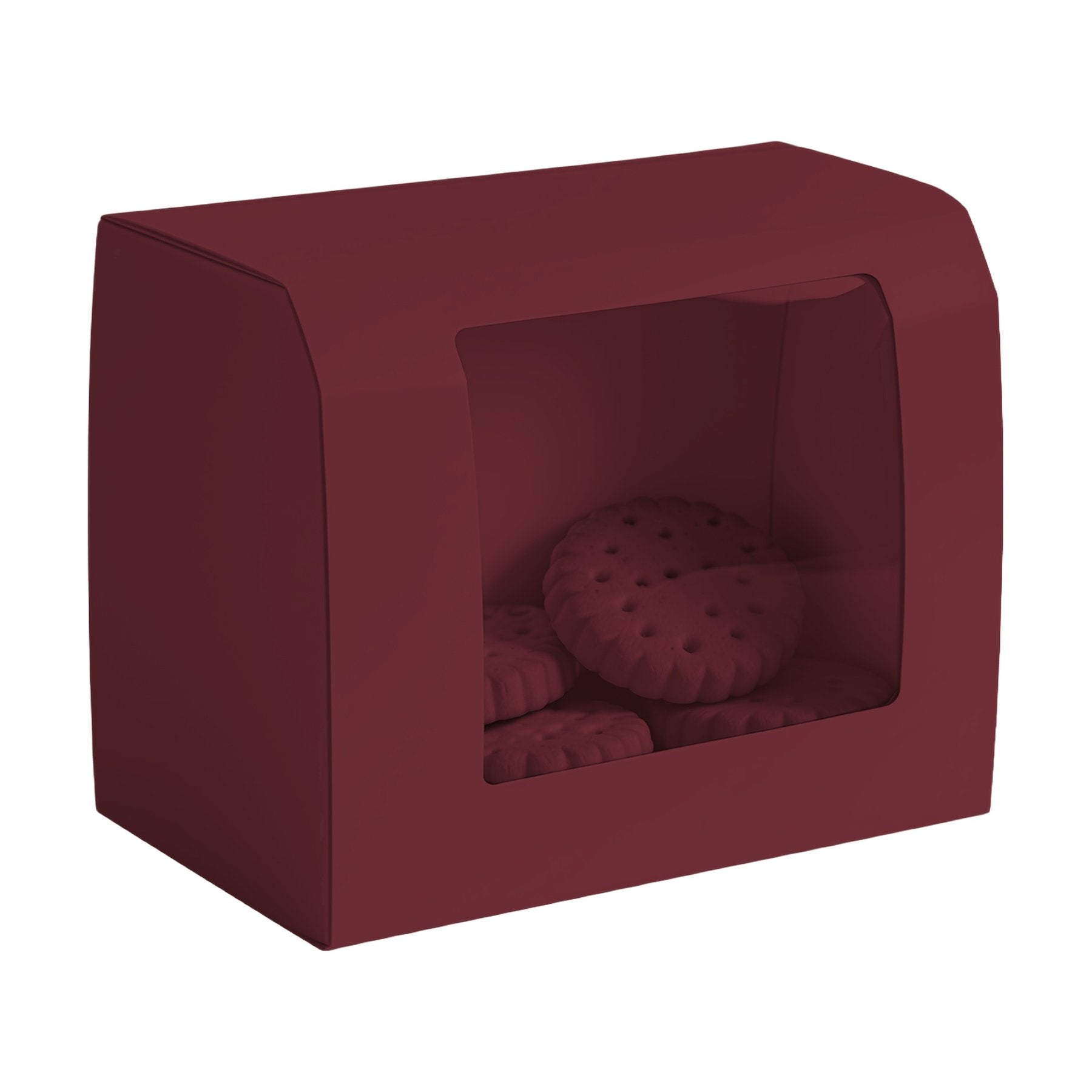 CookieBox Mockup — Burgundy Angle45 View — Print on Demand Mockup | High-Res JPG Download | Commercial Use Included | MockupBulk