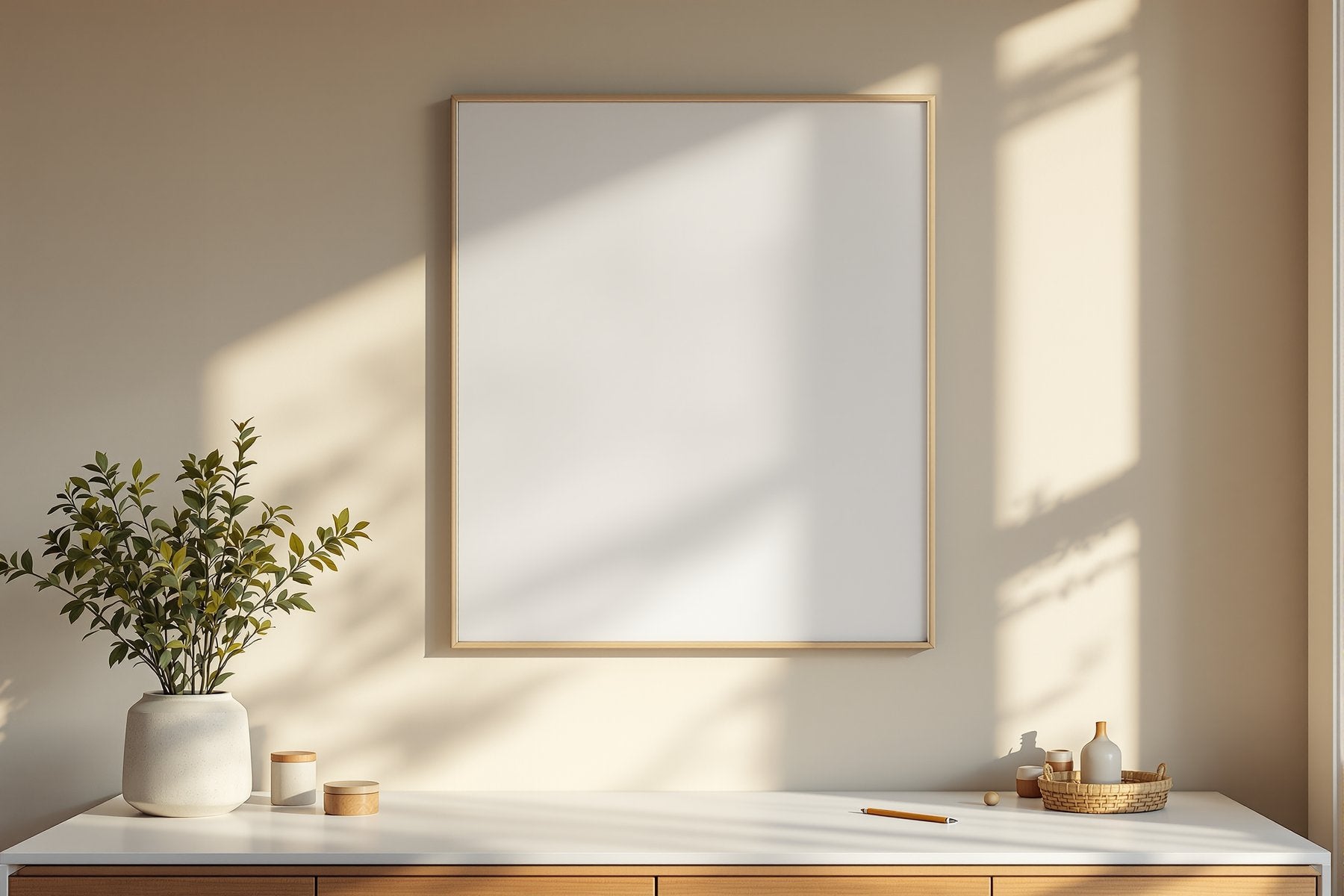 Canvas Frame Mockup | Blank Template #043 — Empty Frame Mockup Template | JPG Digital Download | Commercial Licence | bulkmockup Shop
