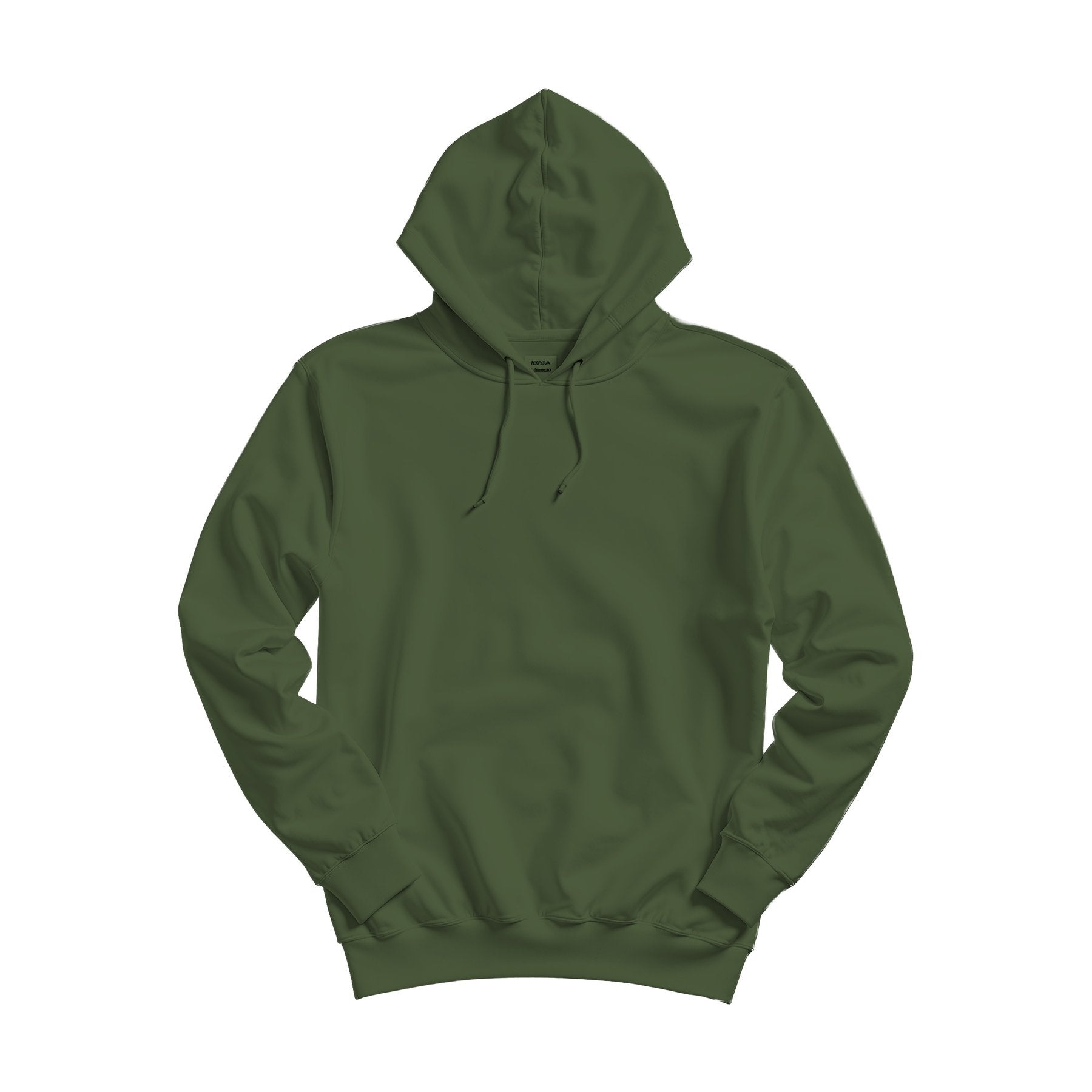 Unisex Hoodie Mockup, Military Green Relaxed Fit Back View | High-Res Mockup Template | JPG Digital Download | Commercial Licence | MockupBulk
