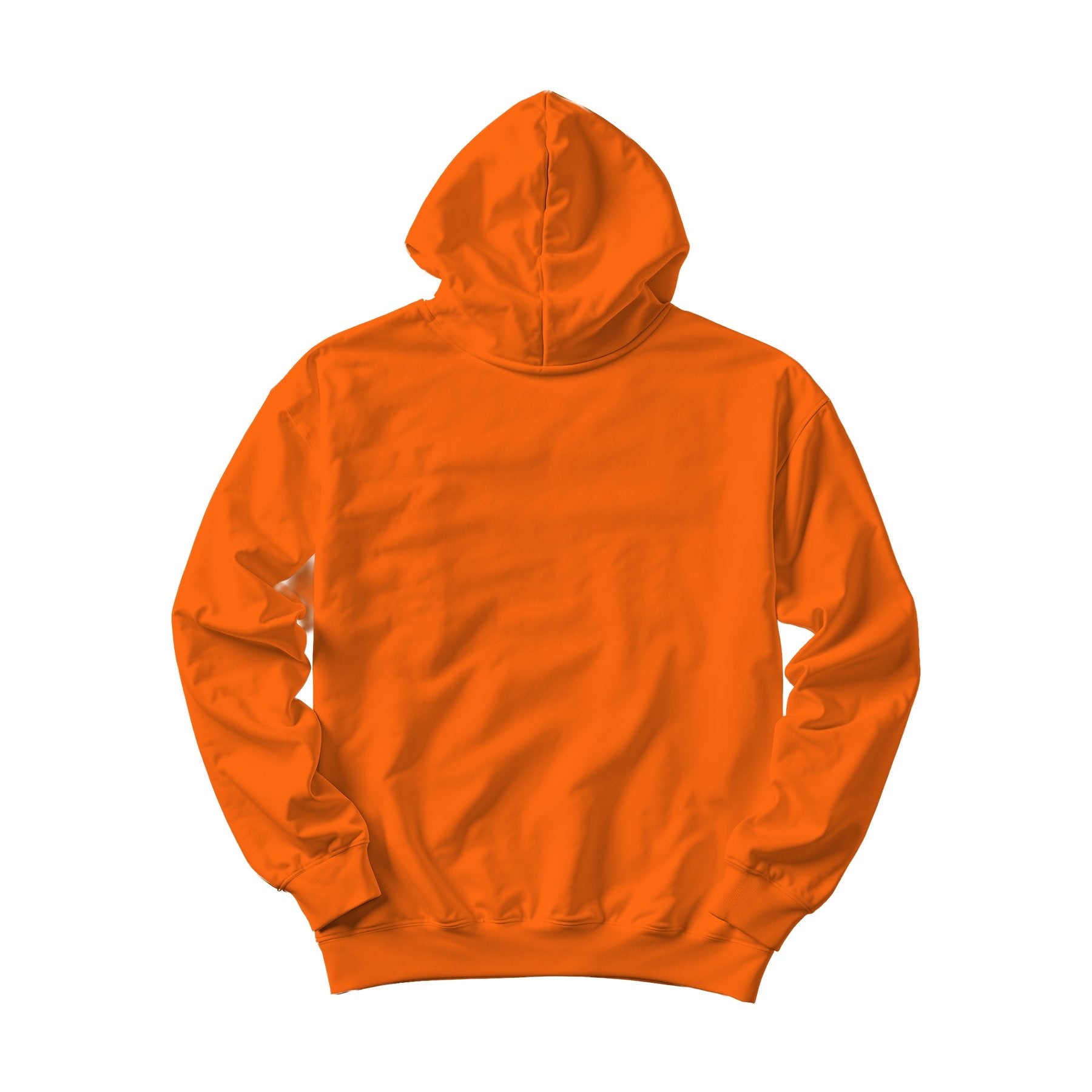 Unisex Hoodie Mockup — Bright Orange Box Fit Back View — High Resolution JPG | POD Mockup Template | Commercial Use Download | MockupBulk