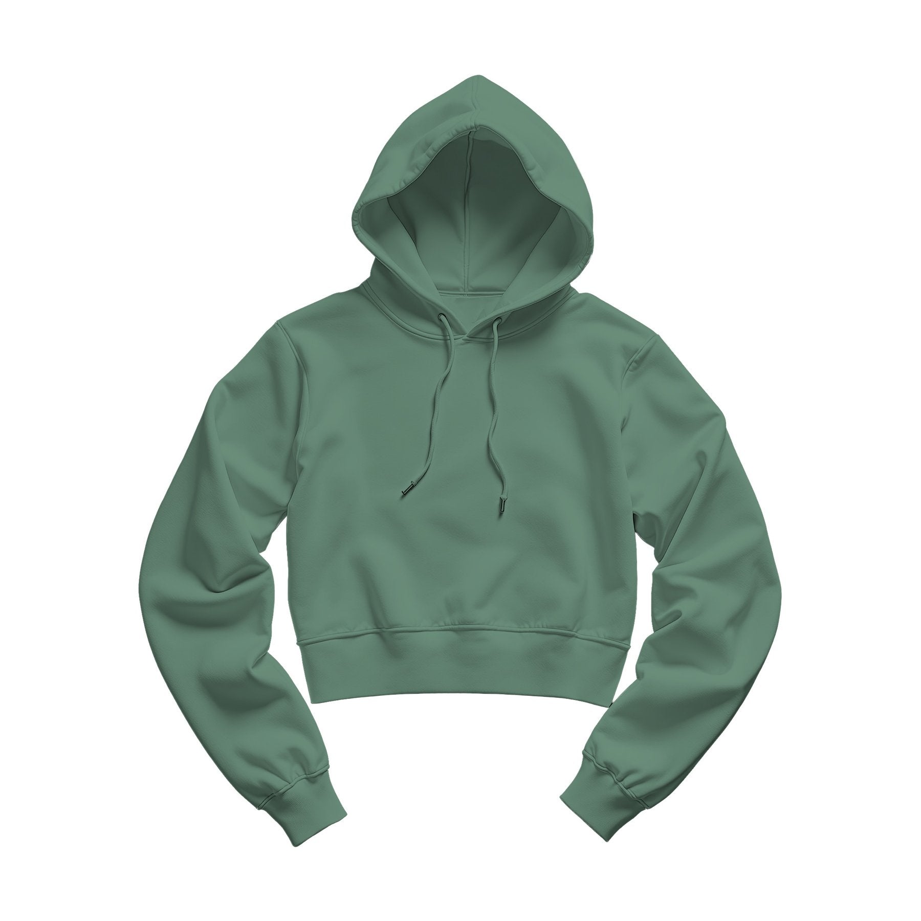 Womens Hoodie Mockup — Antique Jade Dome Crop Fit — High Resolution JPG | POD Mockup Template | Commercial Use Download | MockupBulk